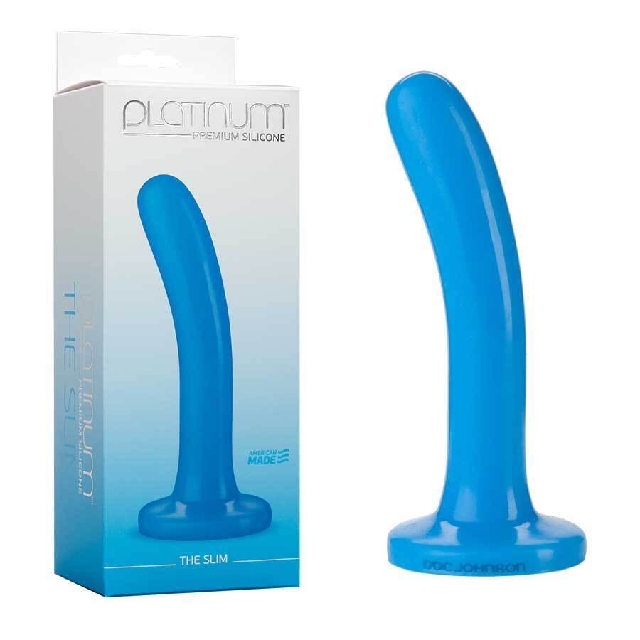 6 Inch Blue Slim Platinum Silicone Anal Dildo by Doc Johnson、mySite、bottomscart
