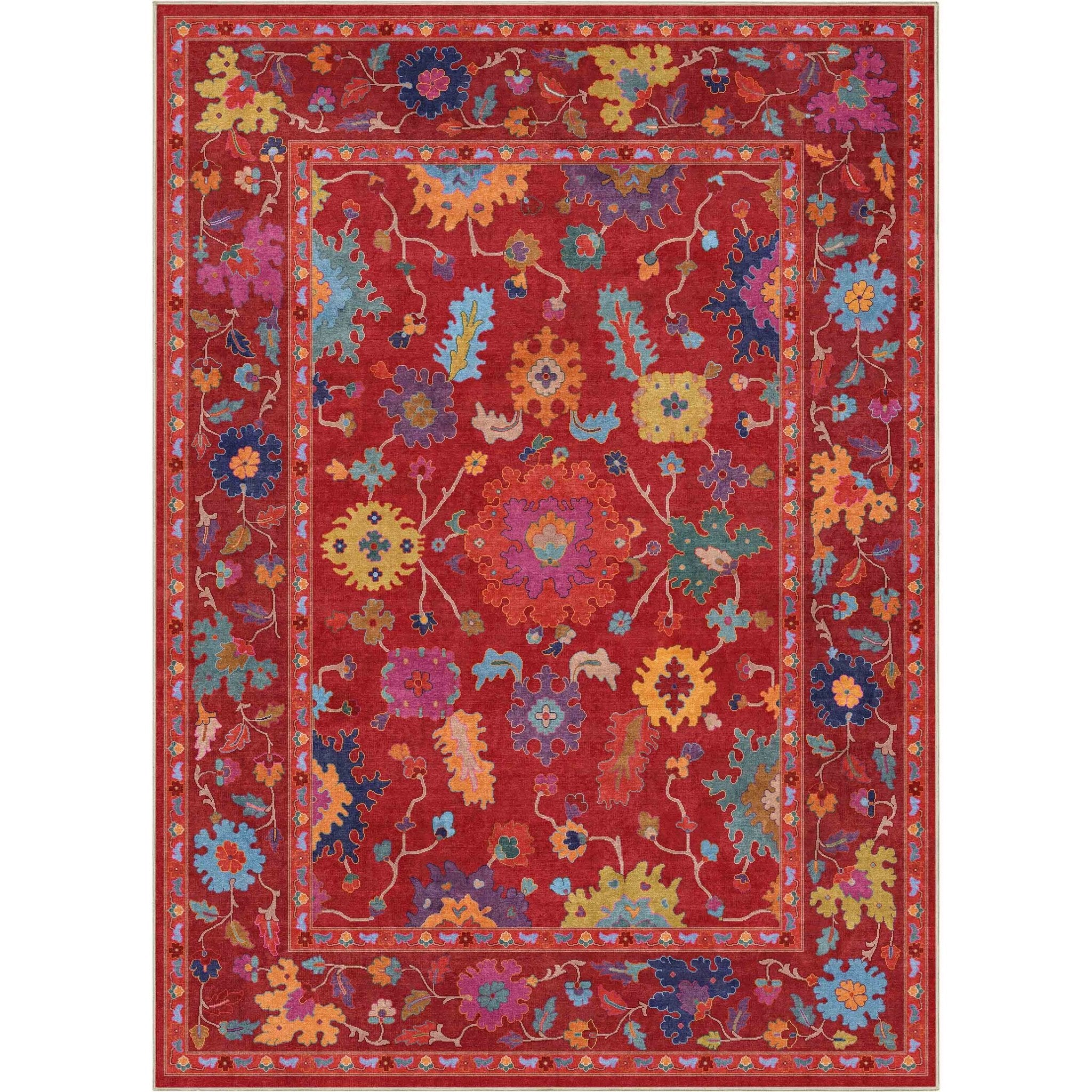 Bodrum Vintage Bohemian Floral Rug for Living Room Bedroom Dining Room ,Easy Clean、mySite、gigharbornorthrealestate