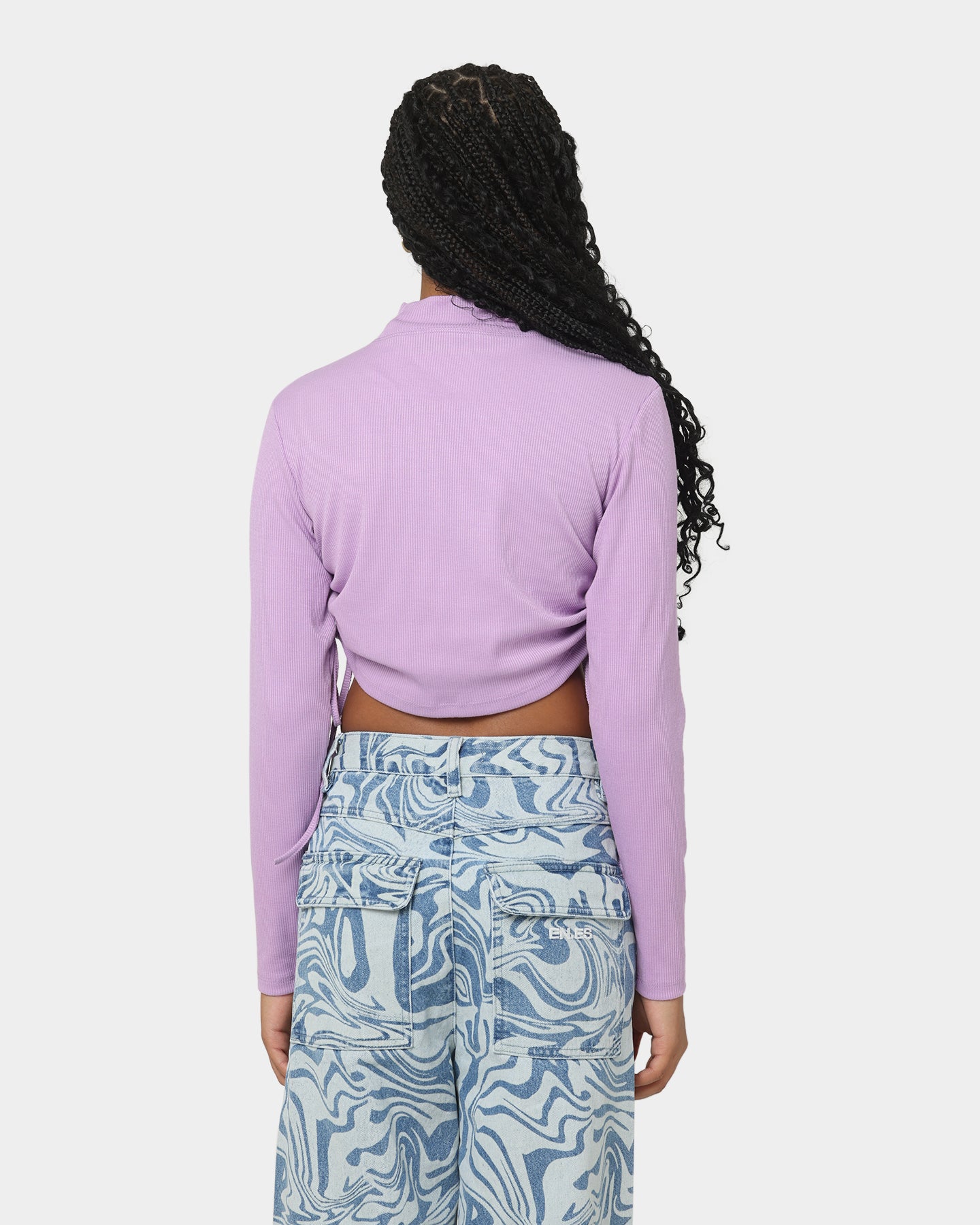 EN ES Women's Harper Cropped LS Top Lilac、mySite、zt4zffjzw