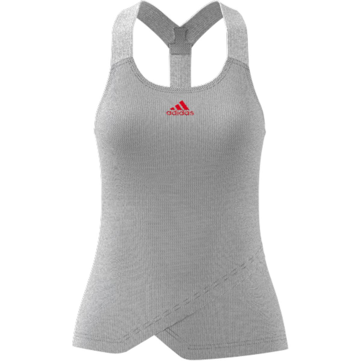 adidas Women's AeroReady Primeblue Y-Tank Top (Grey)