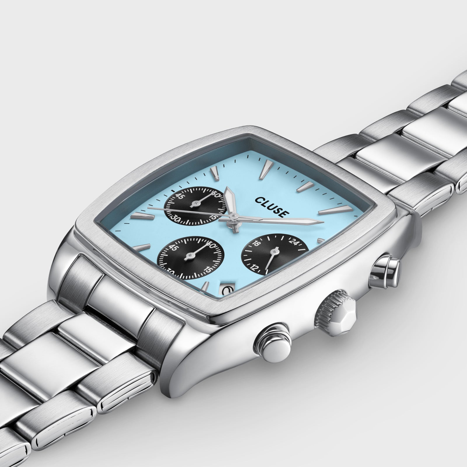 Quartaut Chrono Watch Steel, Blue and Black, Silver Colour、mySite、botmansion