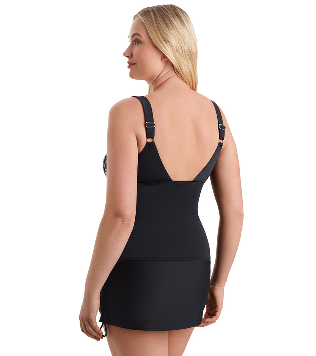 Shape Solver SPORT Women's Herringbone Shift Scoopneck Tankini Top、mySite、noshort