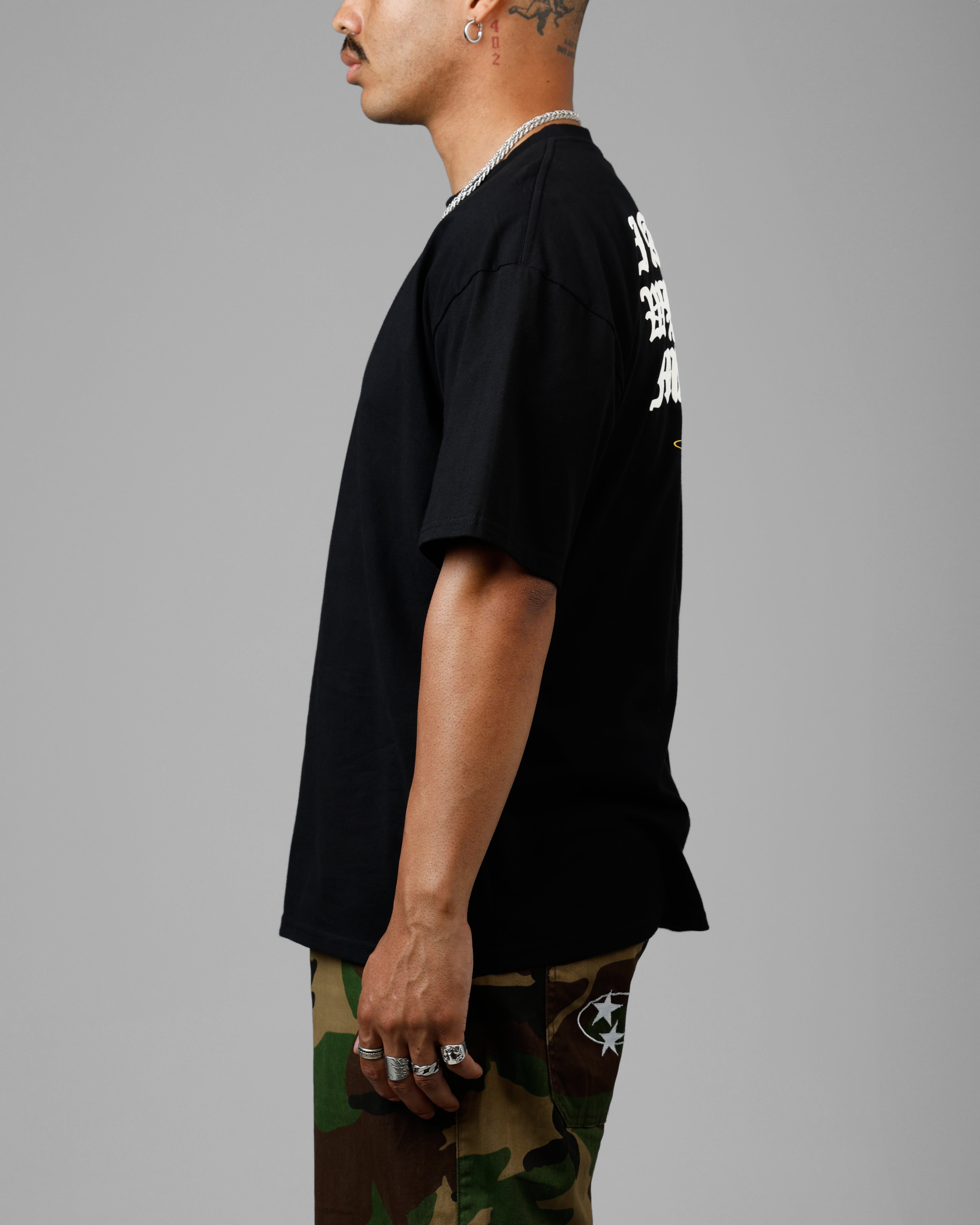 Loiter Made Me Puff Print T-Shirt Black、mySite、zt4zffjzw