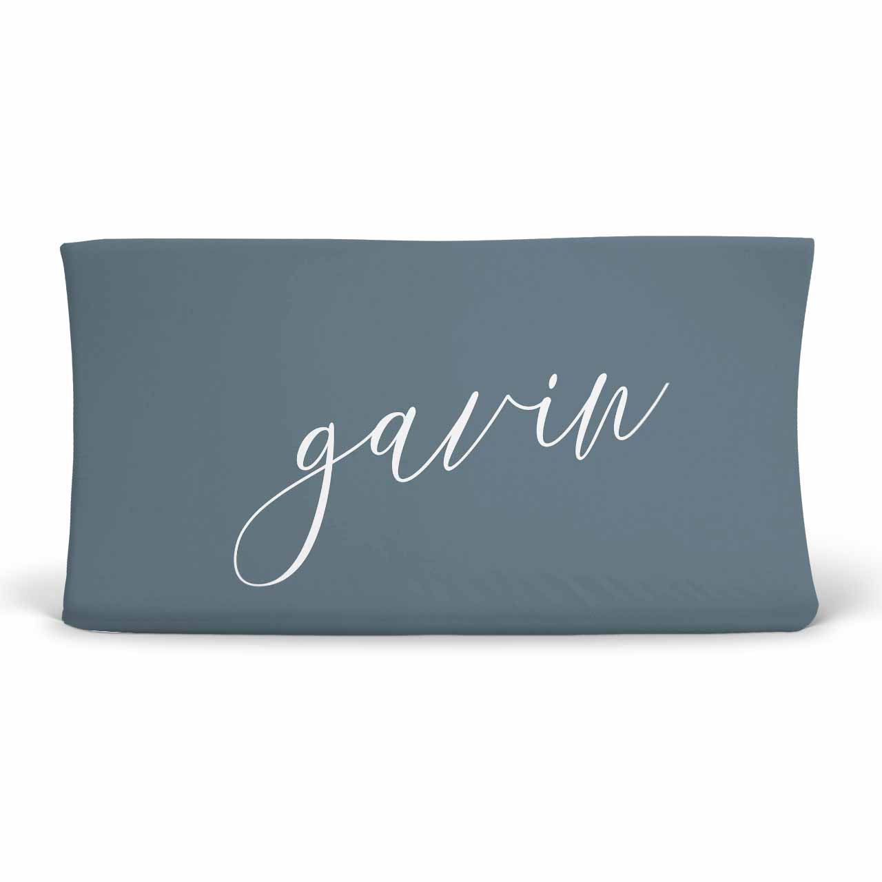 Color Story | Dusty Blue Personalized Changing Pad Cover、mySite、layawaytickets