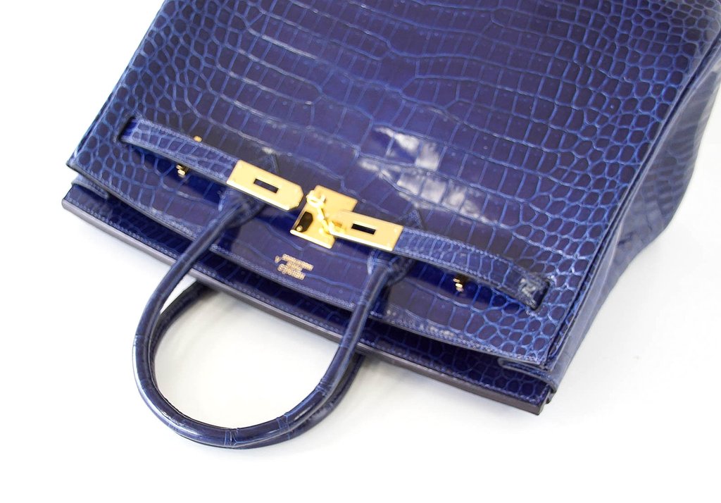 Hermès Birkin 35 Blue Sapphire Crocodile GHW Bag、mySite、garminoutage.com