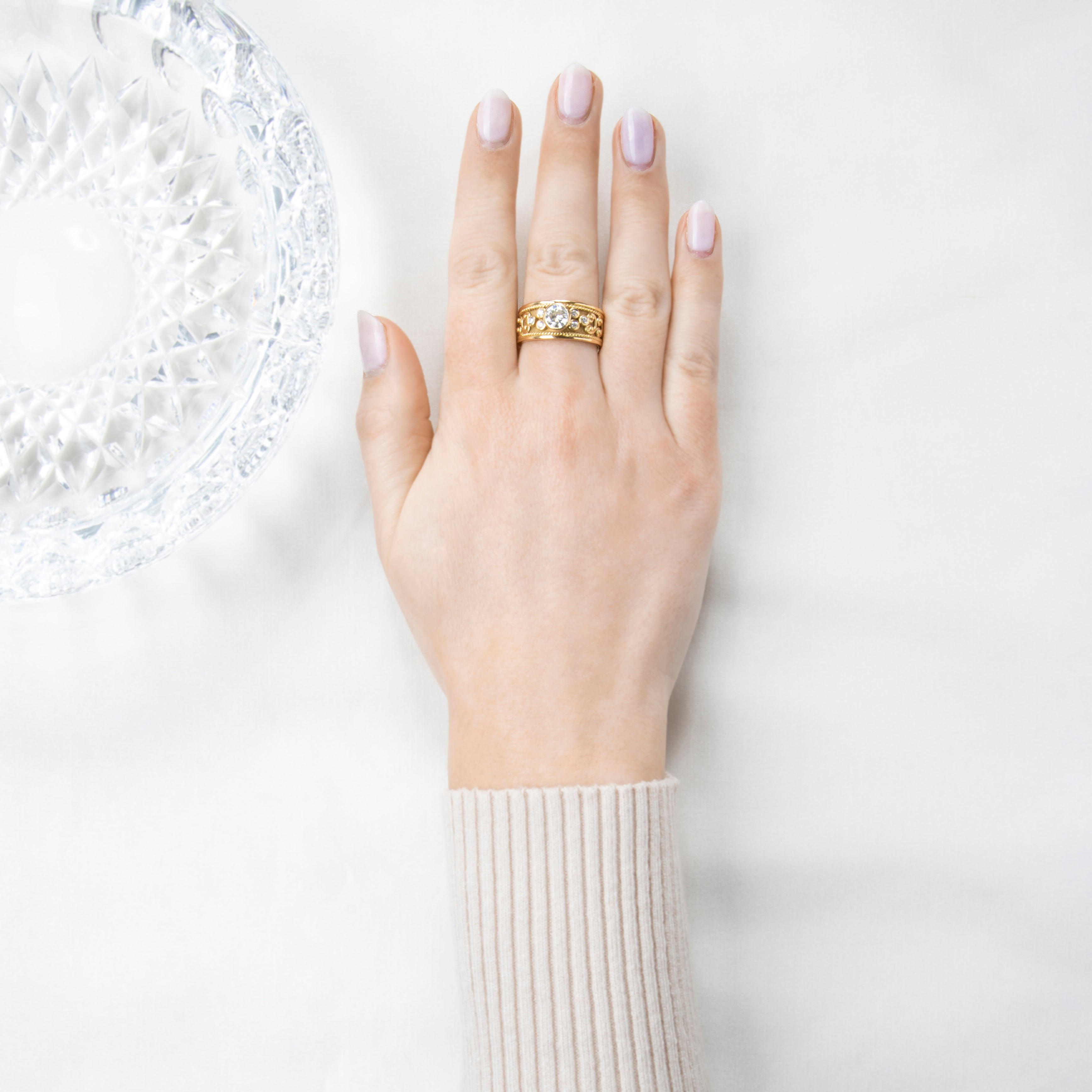 Vintage 18k Yellow Gold 1cttw Diamond Handcrafted Circular Engagement Ring 10.00、mySite、hinf8tx79