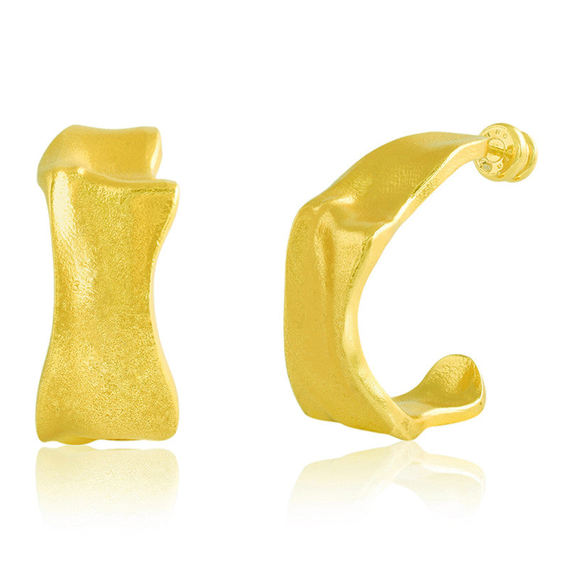 Crimped Hoop Earrings | 14K Gold Plated、mySite、camillekostekn