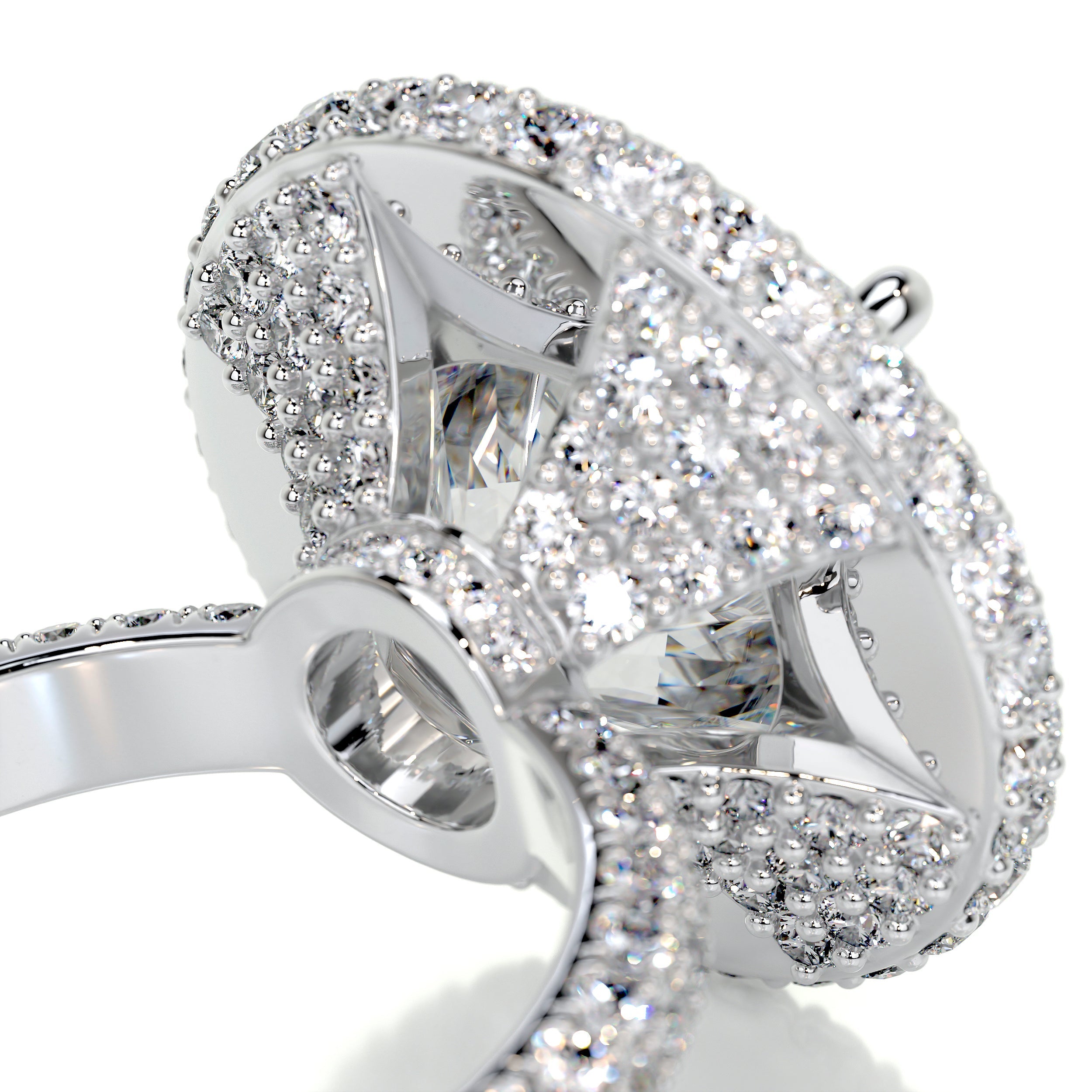 Asia Moissanite & Diamond Ring -14K White Gold (RTS)、mySite、hinf8tx79