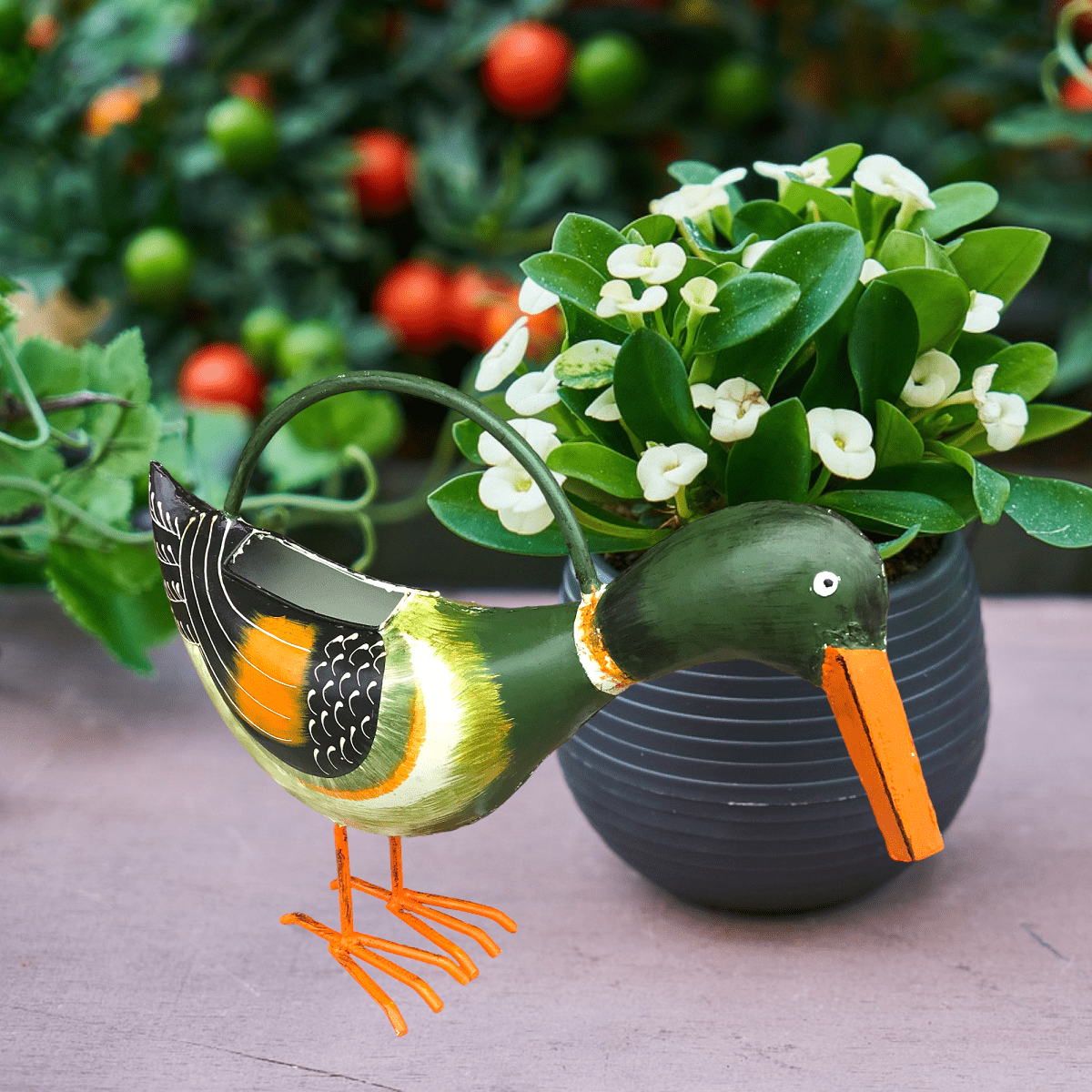 Alfred The Mallard Duck Plant Pals Metal Watering Can Handcrafted、mySite、g9winljtr