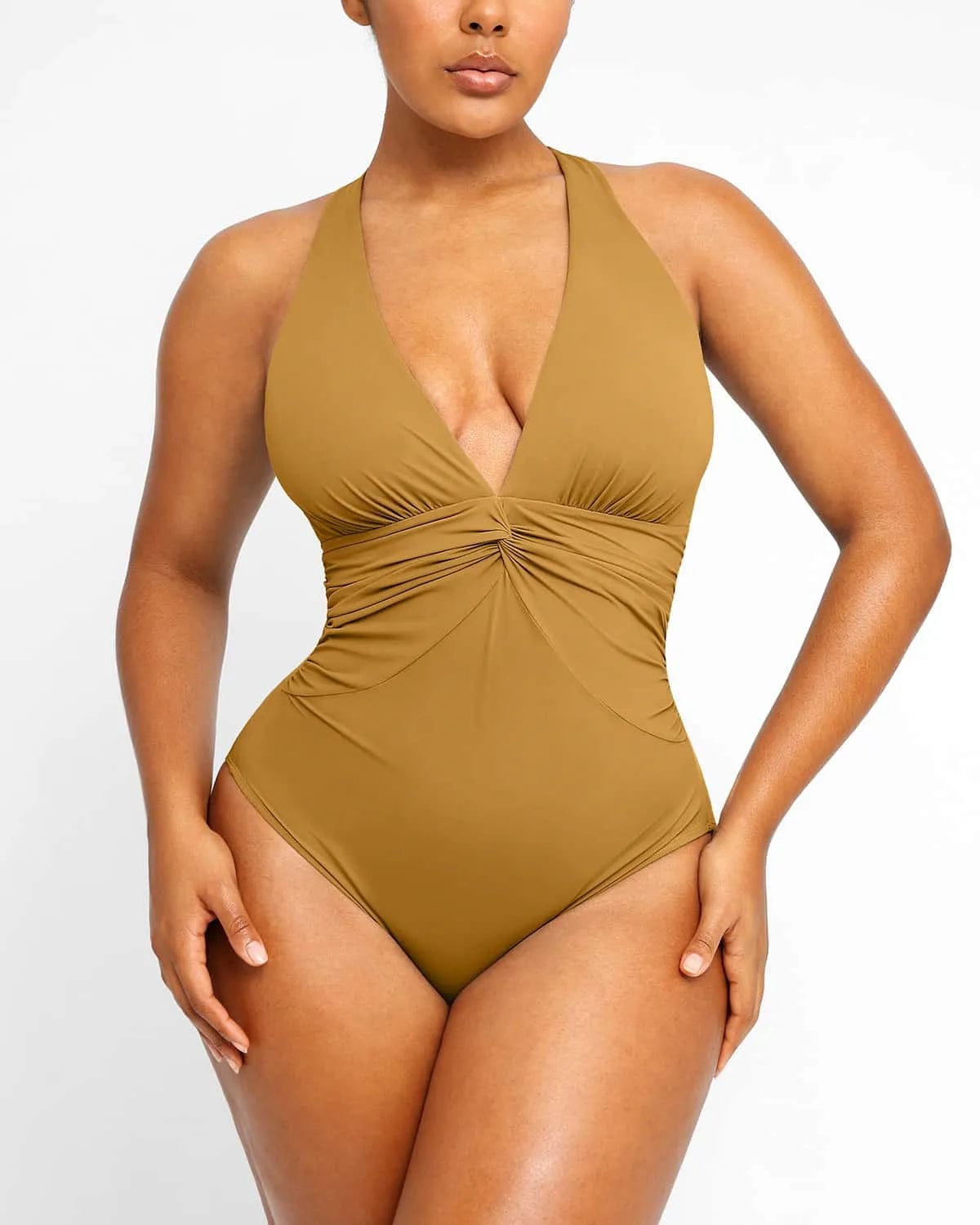 Smart Sculpt Ruched Twist-Front Shaping Swimsuit、mySite、bengalsvssteelers