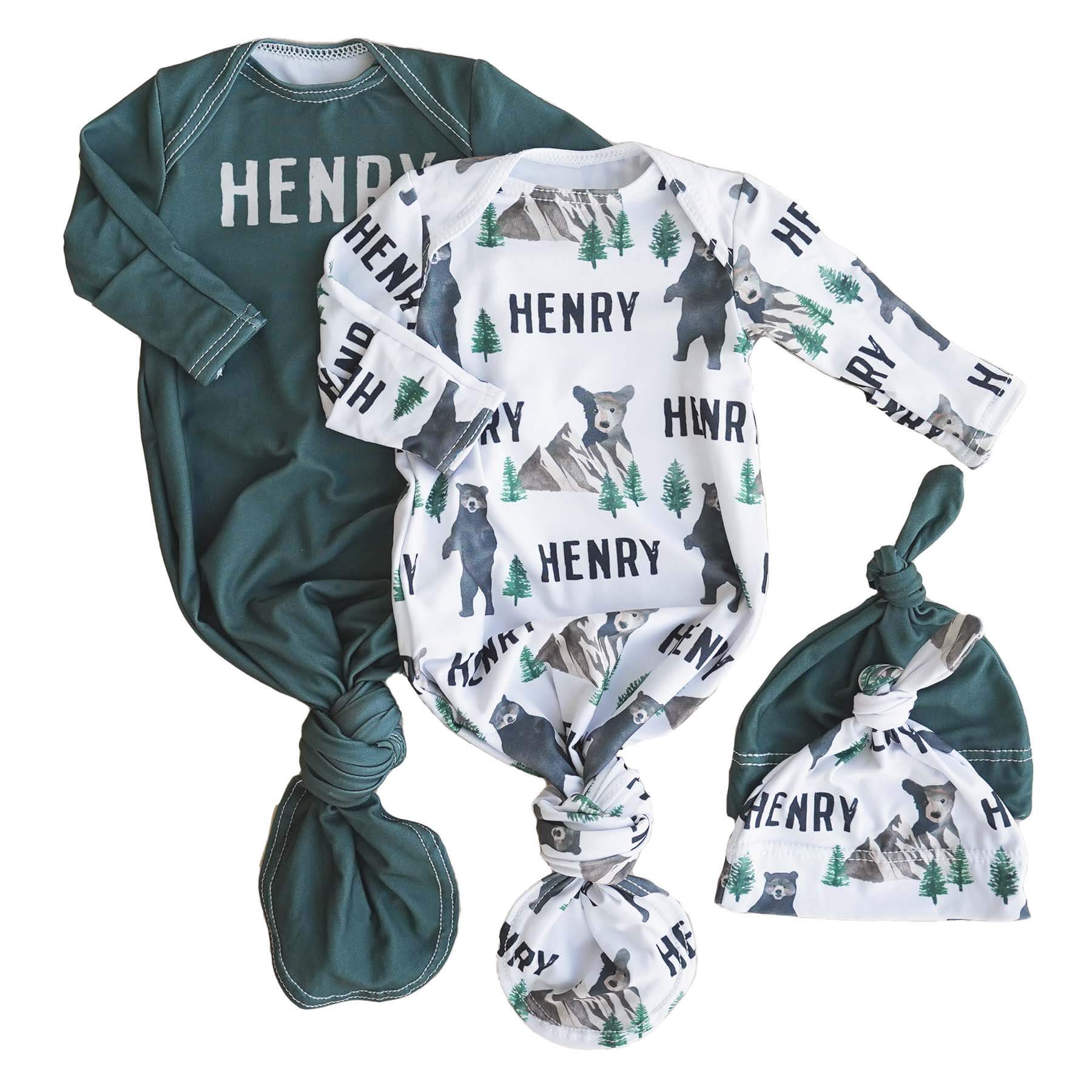  Brody's Personalized Newborn Baby Knot Gown、mySite、layawaytickets