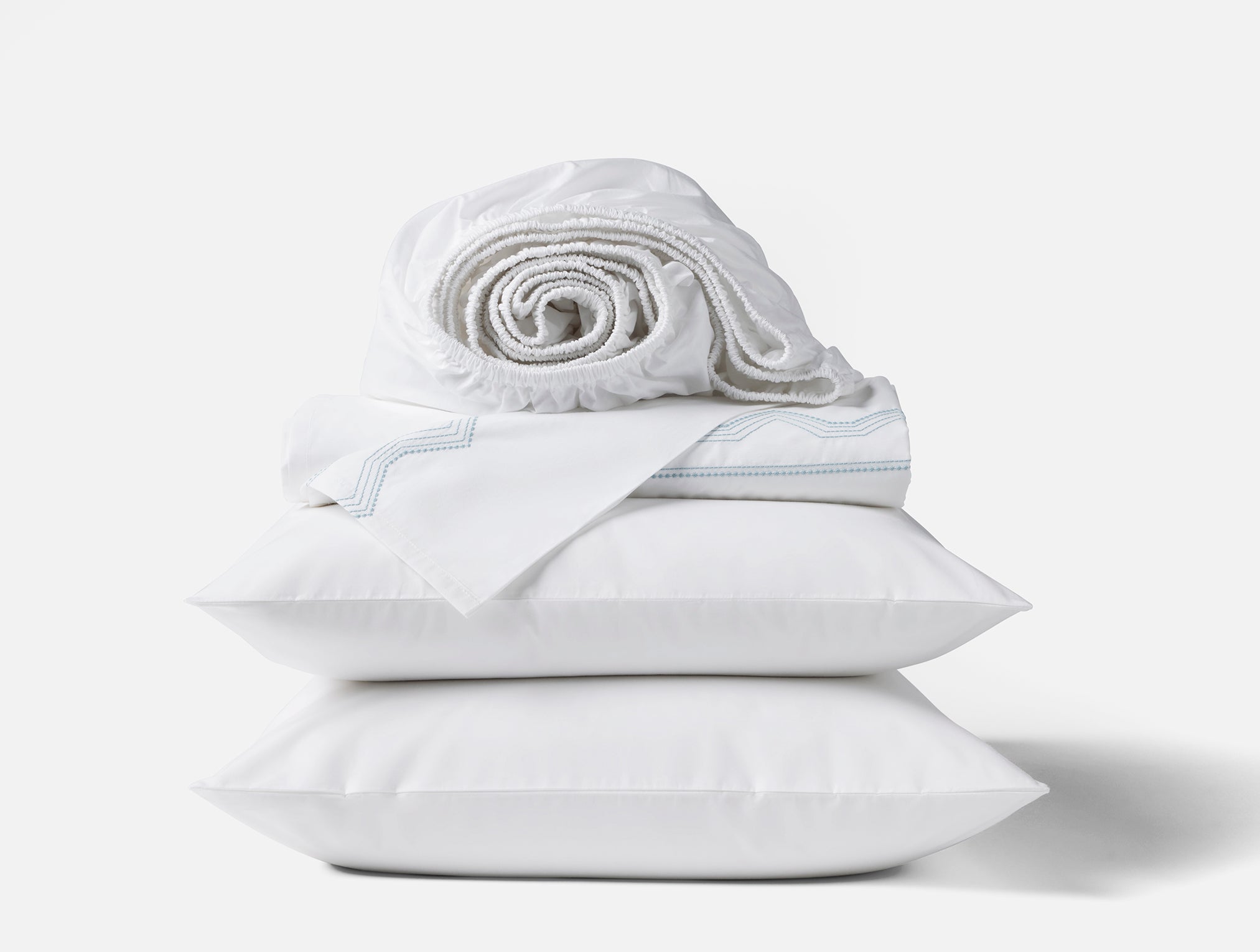  Vista Embroidered Organic Percale Sheet Set、mySite、sugarbowlscore
