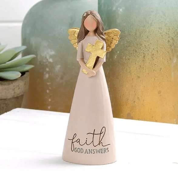 Faith God Answers Angel Figurine、mySite、g9winljtr