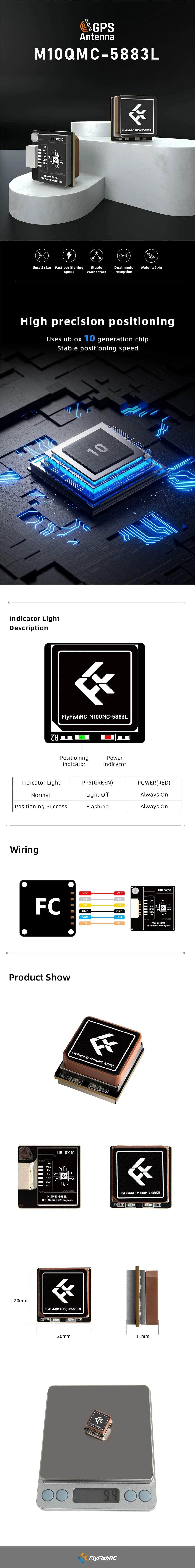 FlyFishRC M10QMC-5883L GPS Module