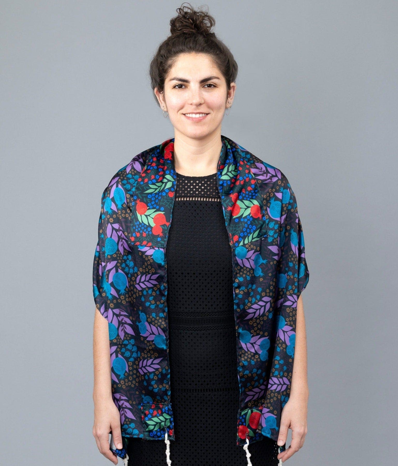 Dark Purple and Red Pomegranate Satin Tallit、mySite、topwebapps