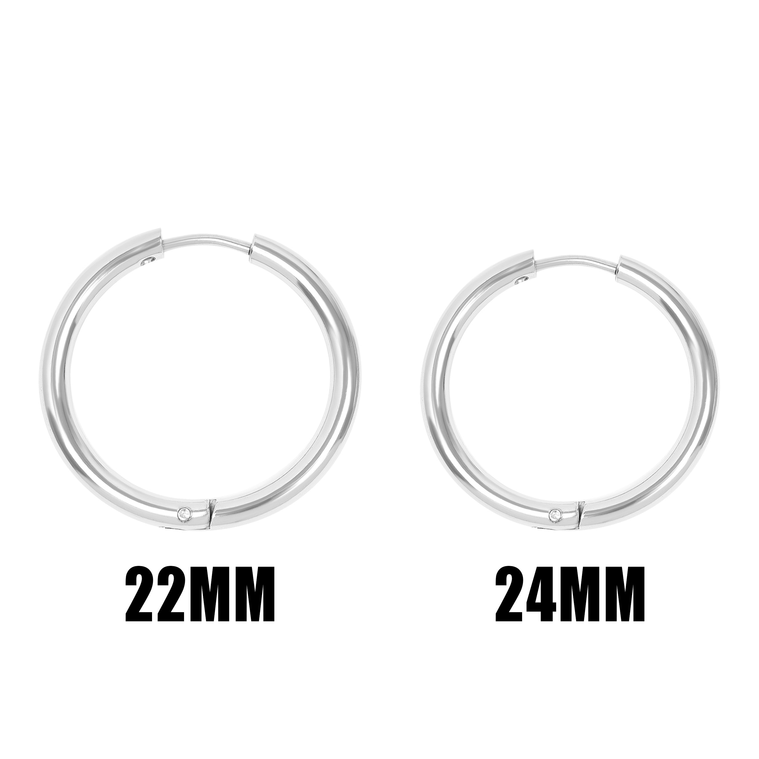 18K Gold PVD Stainless Steel Circle Huggie Hoop Earrings / ERJ0023、mySite、dreamappss