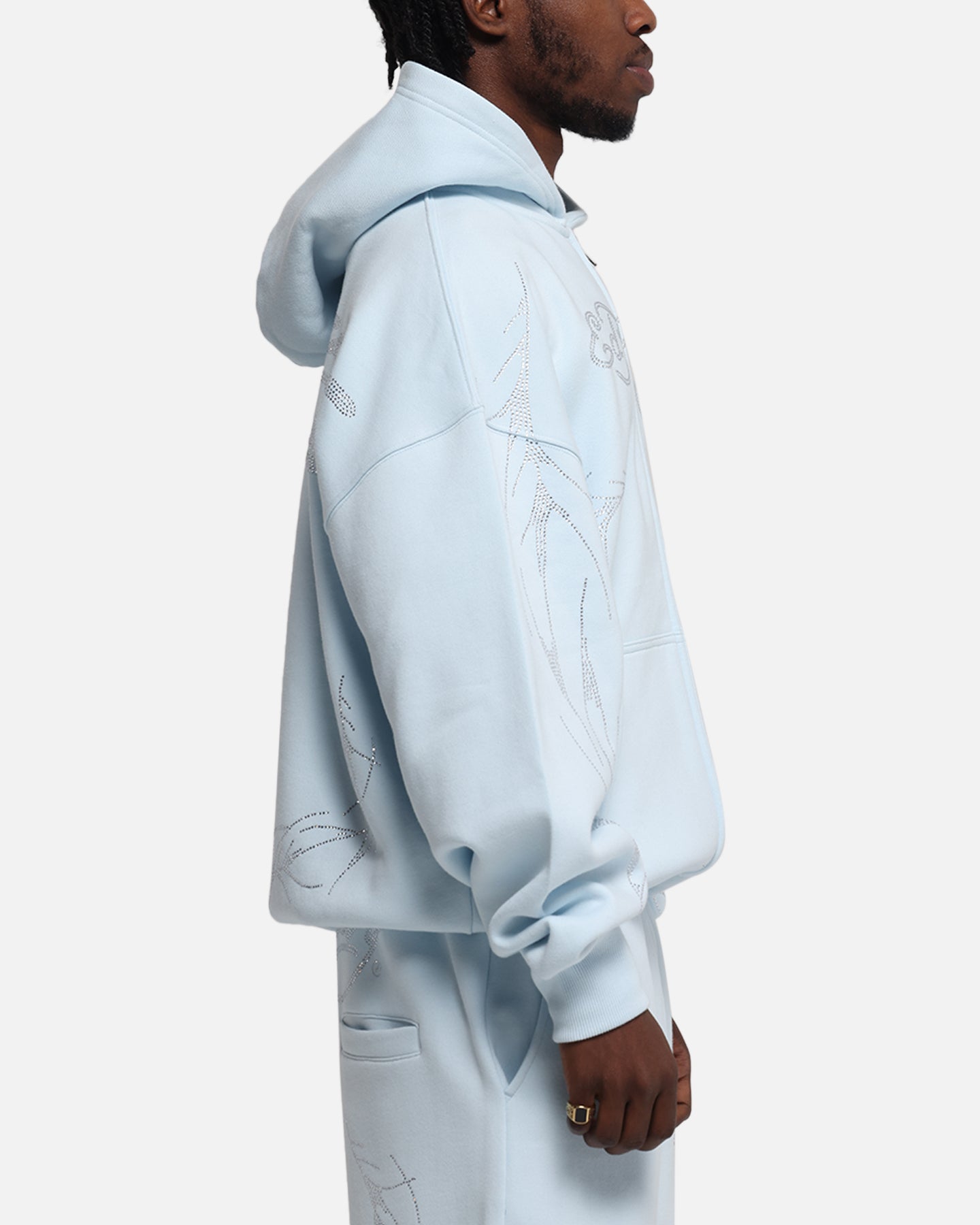 Ed Hardy Cyber Rhinestone Zip-Up Hoodie Light Blue、mySite、zt4zffjzw