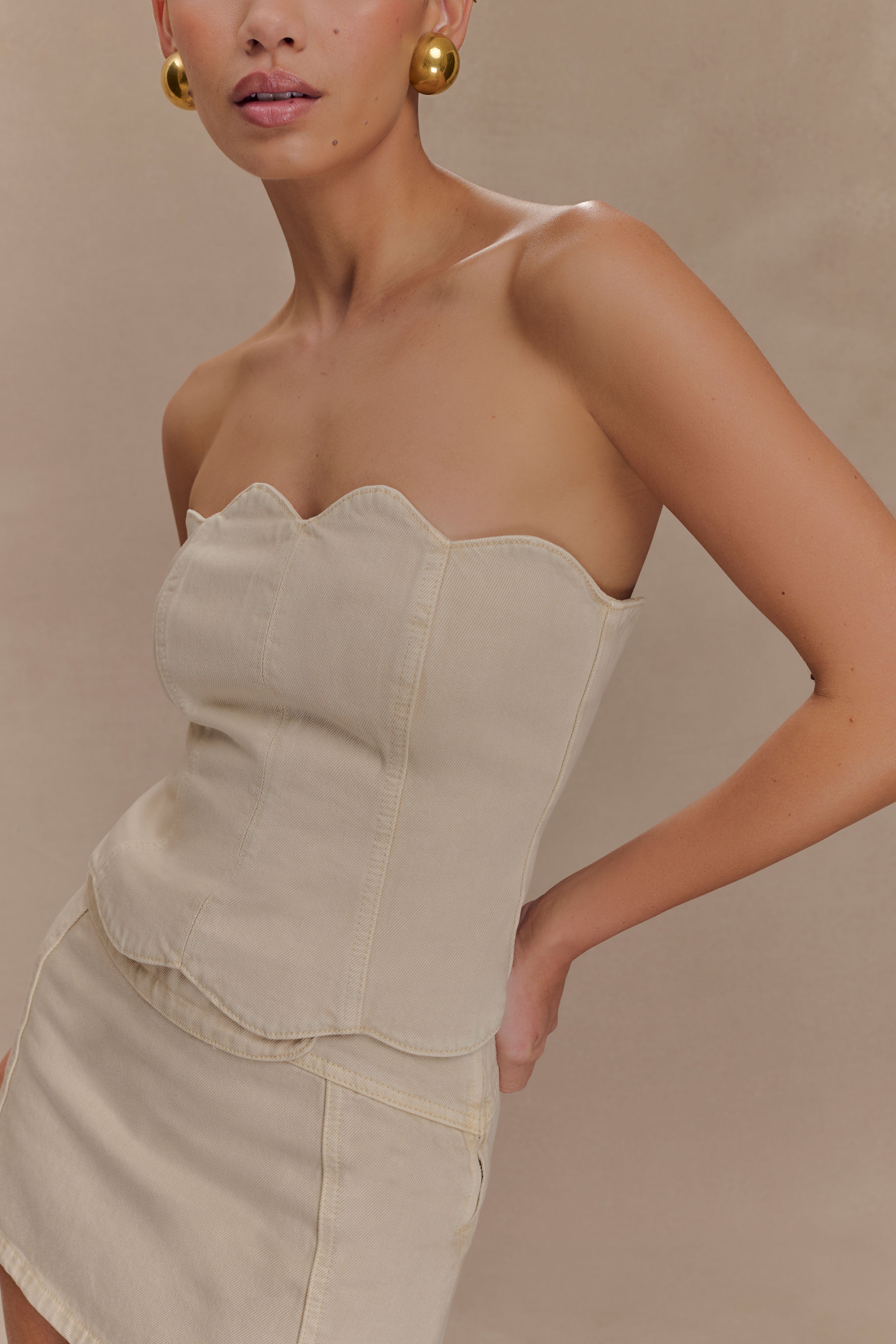 Fallon Denim Micro Mini Skort - Stone Wash、mySite、solidvoid