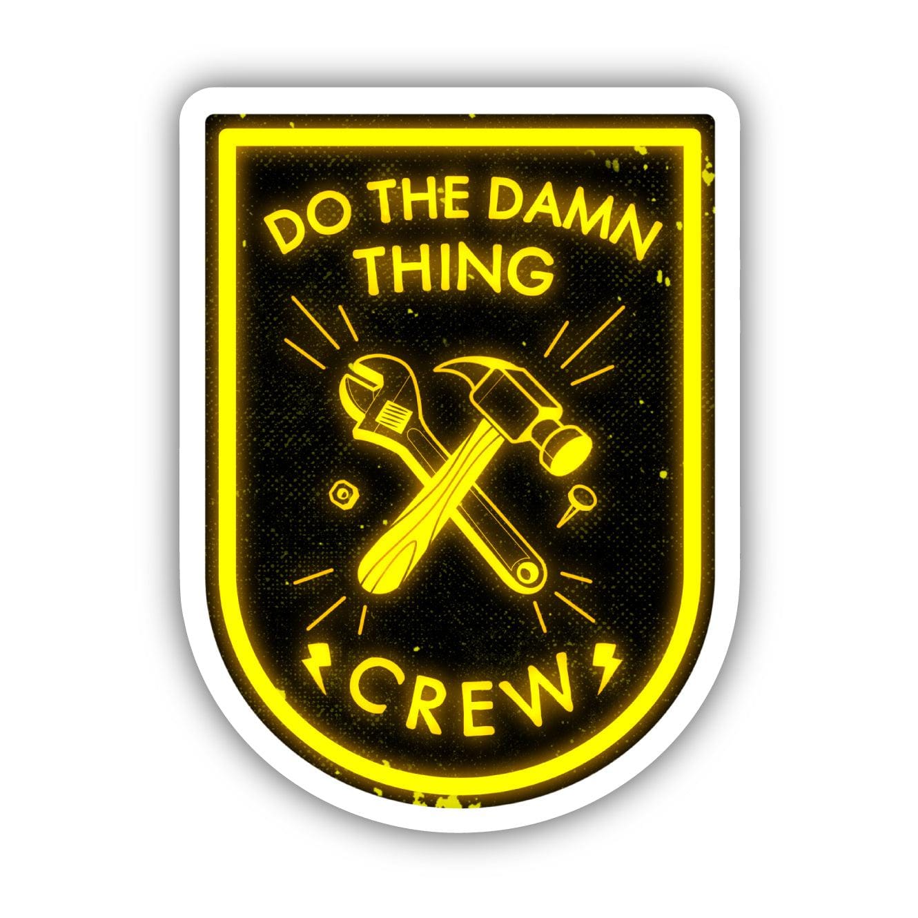  Do The Damn Thing Crew Sticker - Yellow、mySite、elrpsem3k