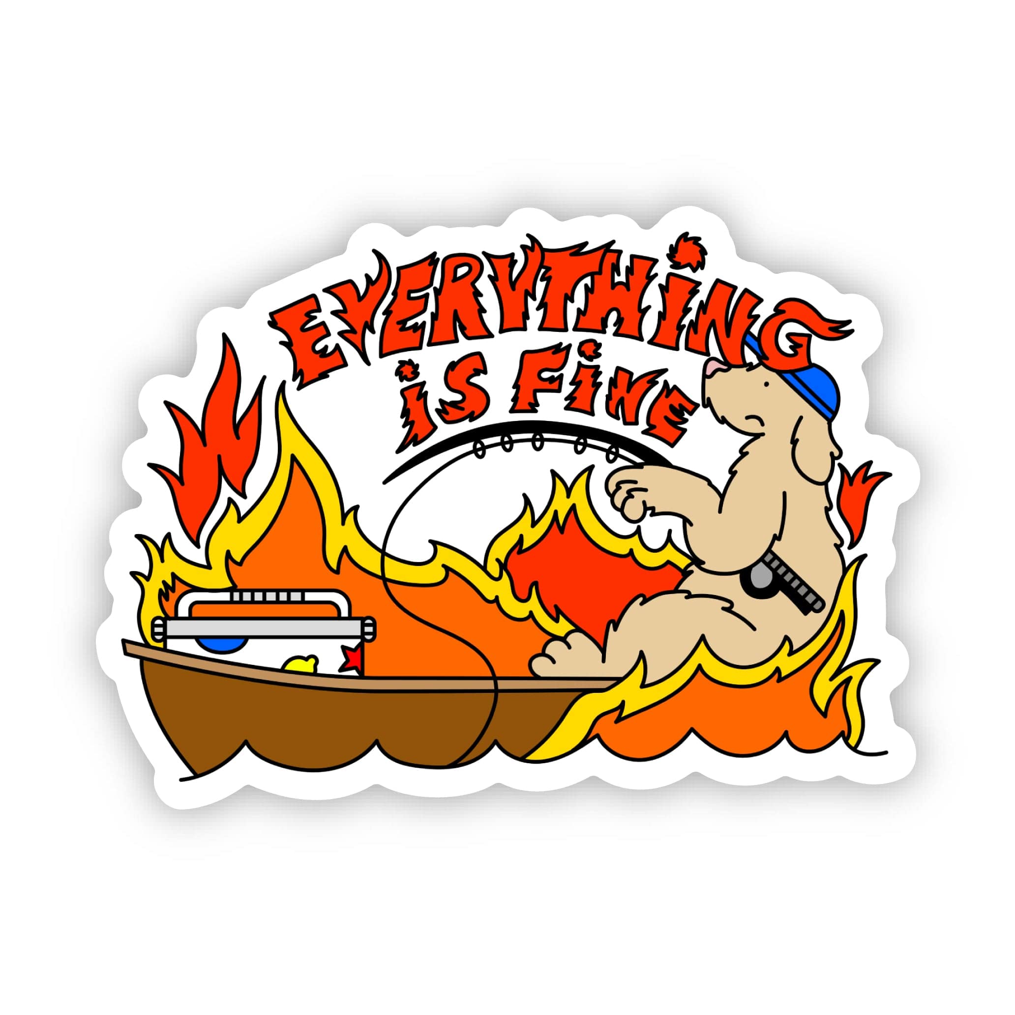  Everything is fine! Dog Fire Sticker、mySite、ghnorth