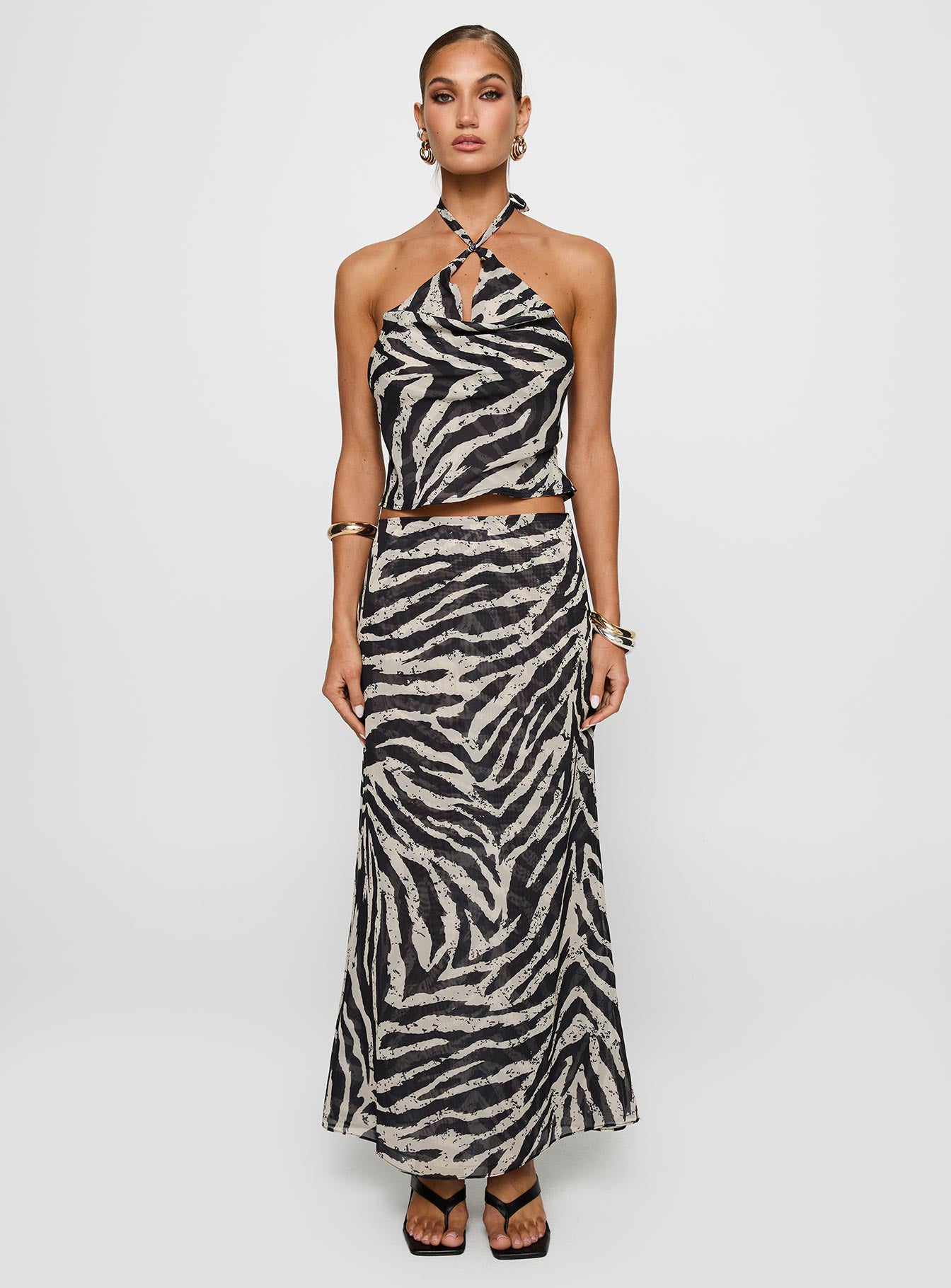 Eleganza Maxi Skirt Zebra、mySite、solidvoid