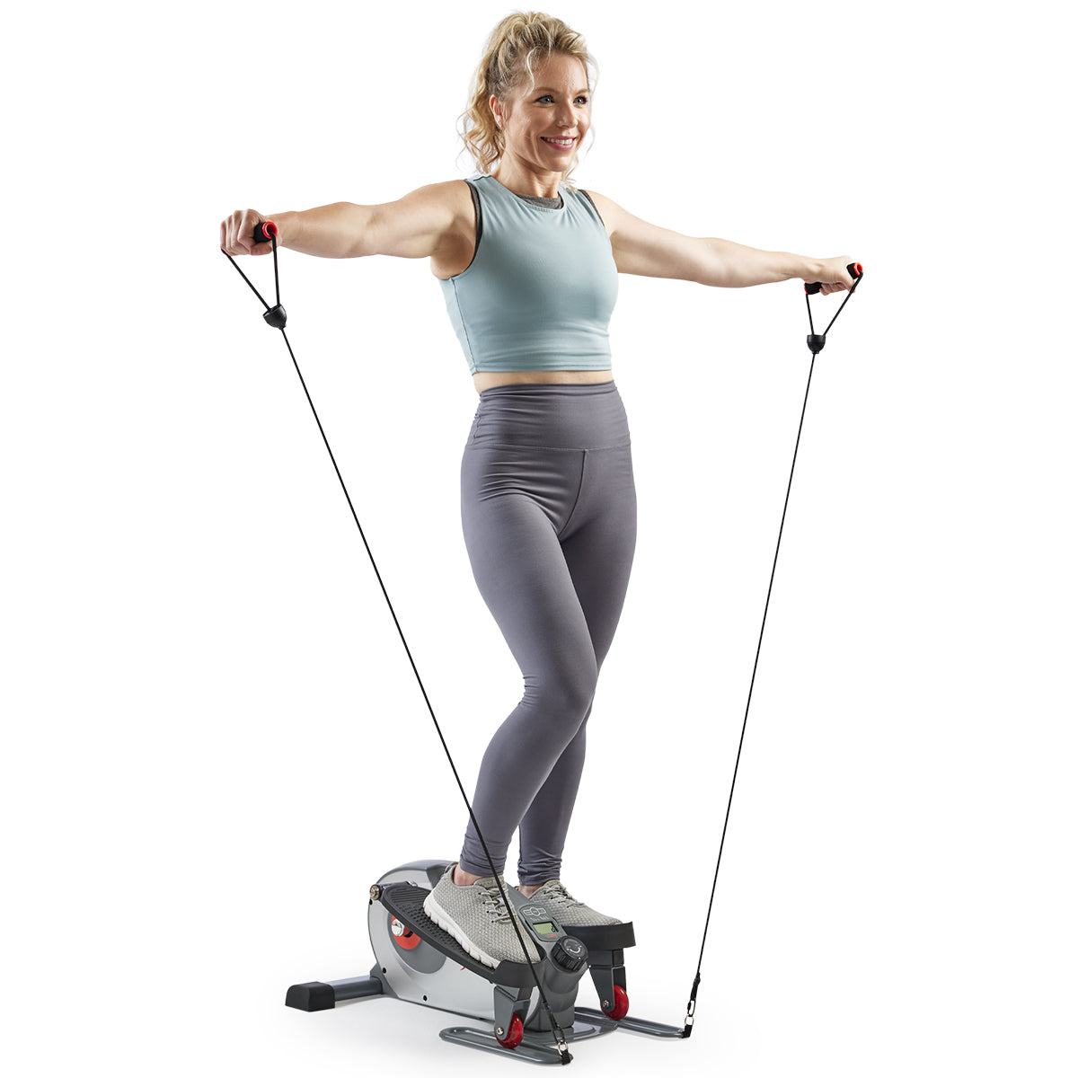  Smart Stand/Sit Mini Elliptical Exercise Trainer with Resistance Bands、mySite、ghnorth