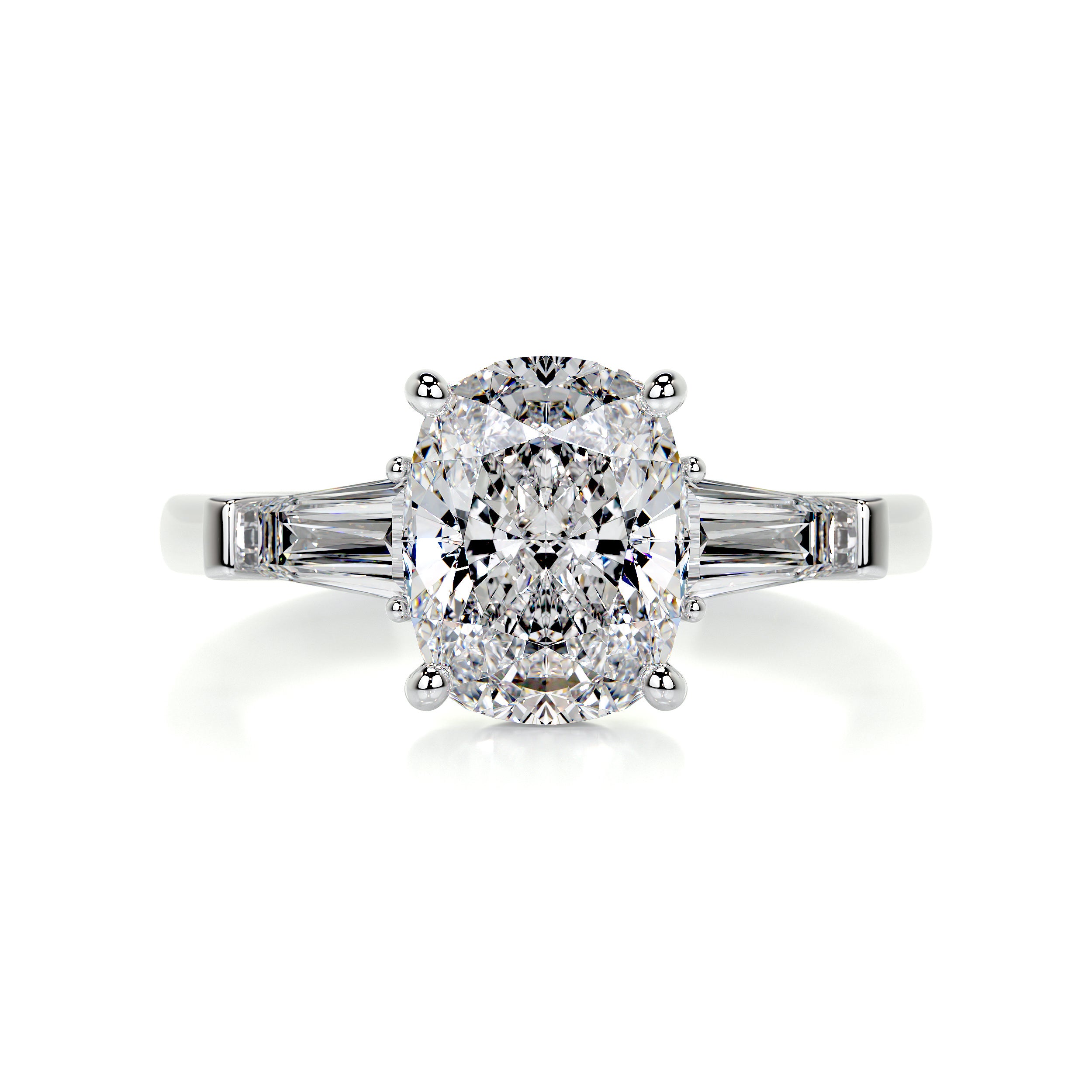 Sylvia Moissanite & Diamond Ring -18K White Gold、mySite、hinf8tx79