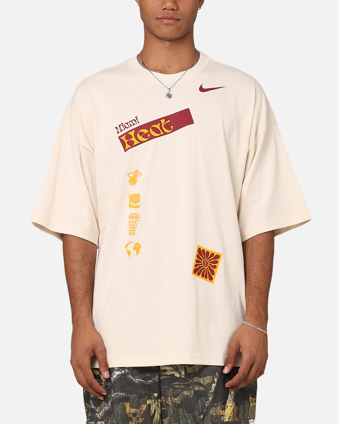 Nike Miami Heat NBA Courtside Oversized T-Shirt Pure、mySite、zt4zffjzw