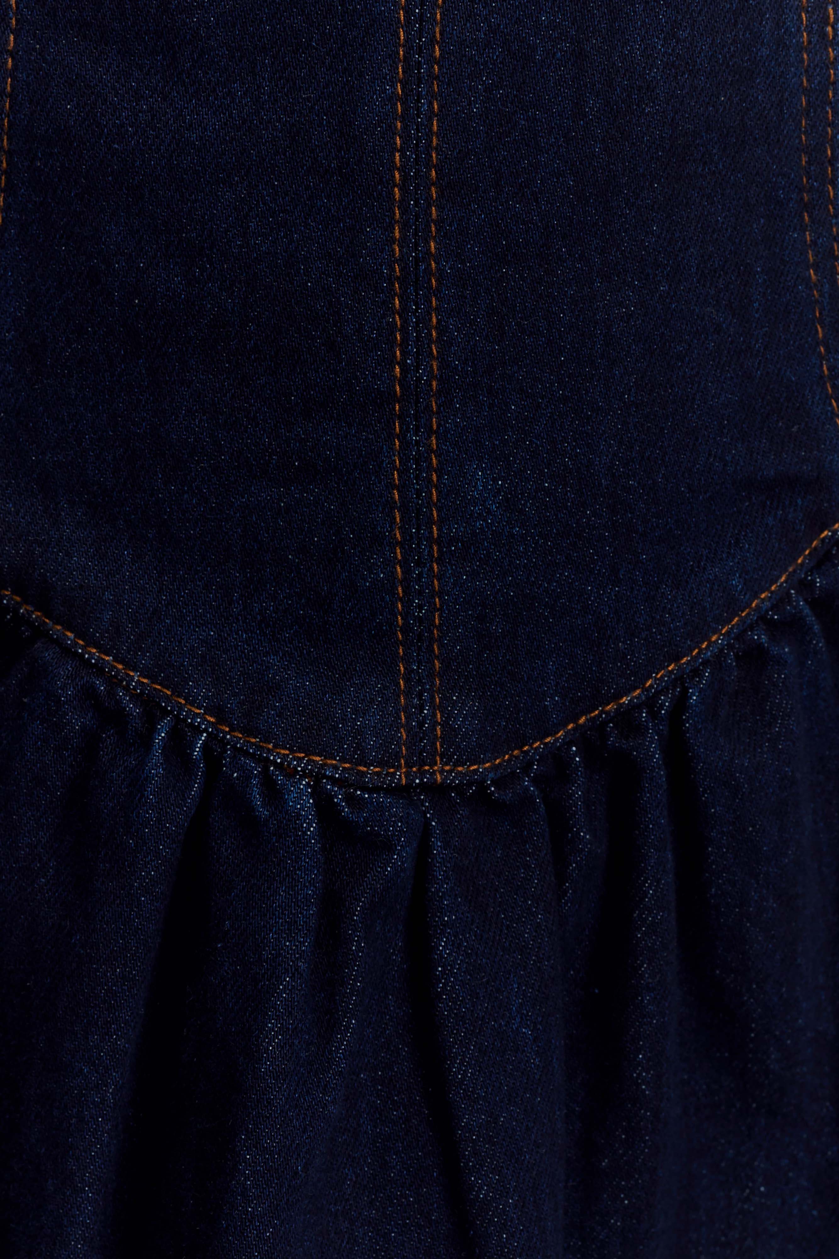 Cheyenne Scallop Denim Mini Dress - Indigo Blue、mySite、solidvoid
