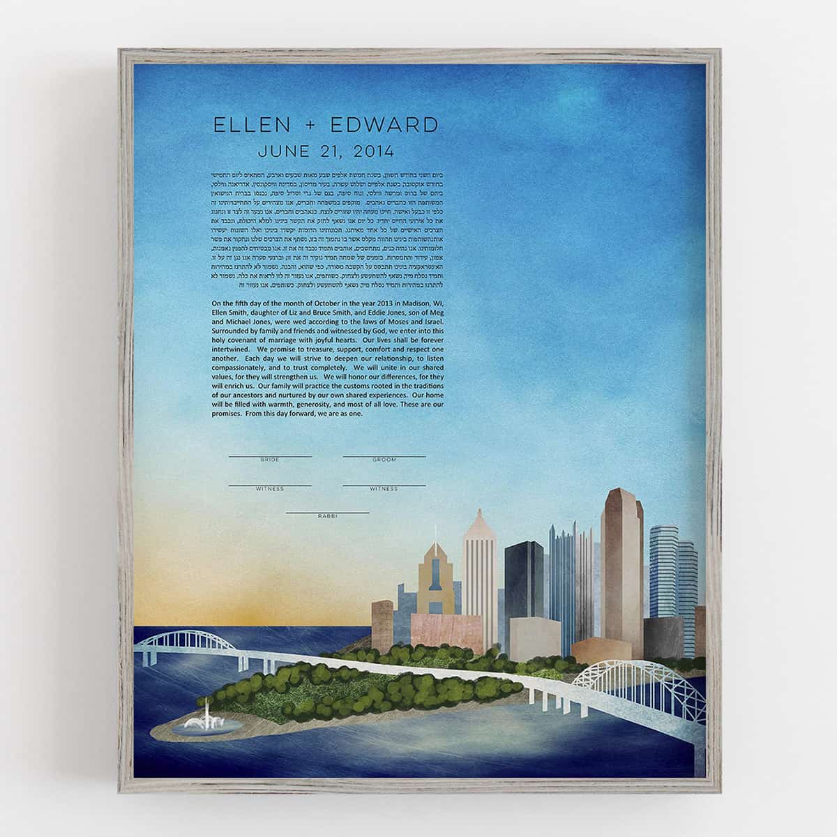  Pittsburgh Ketubah by Adriana Saipe、mySite、elrpsem3k