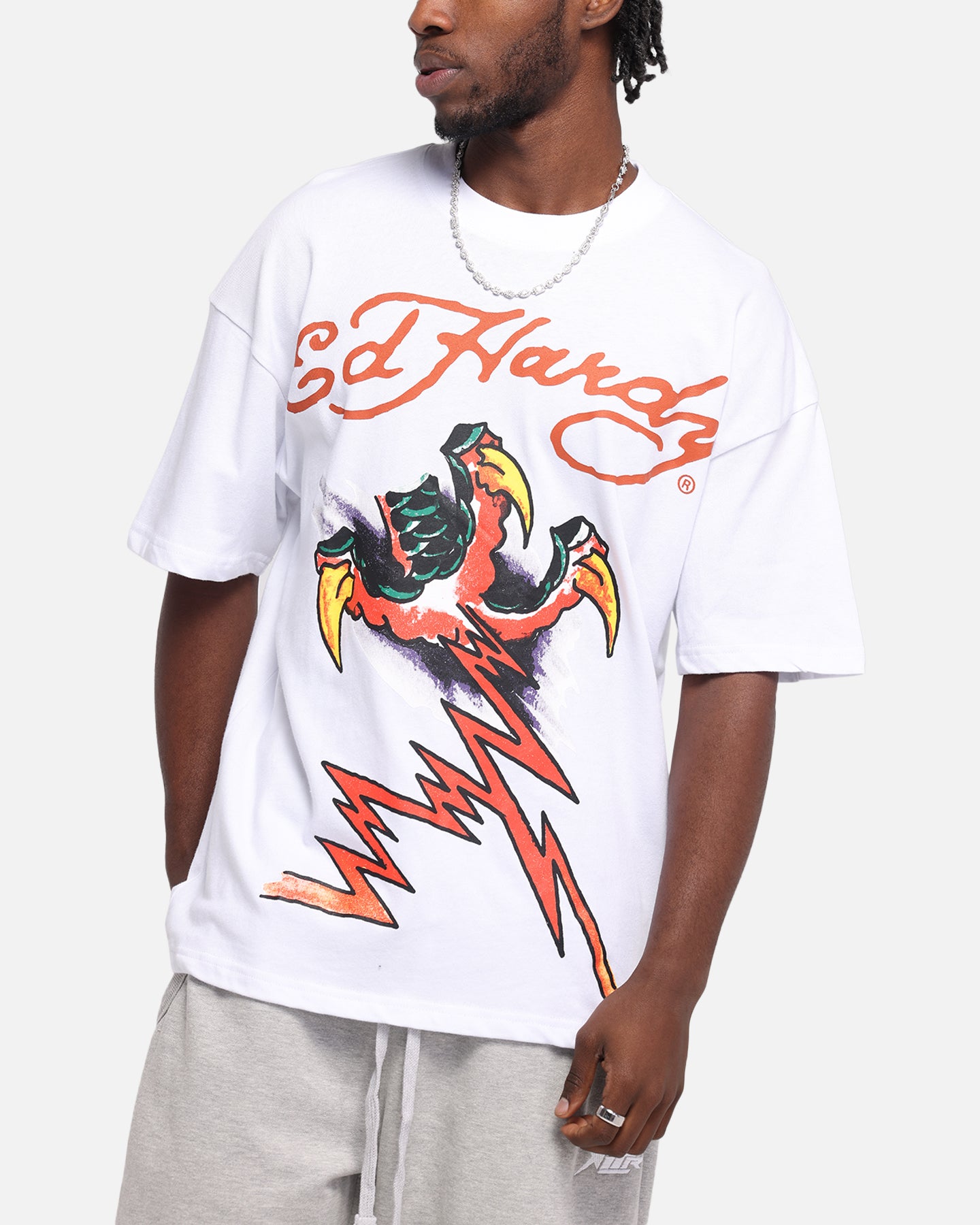 Ed Hardy Lightning T-Shirt White、mySite、zt4zffjzw