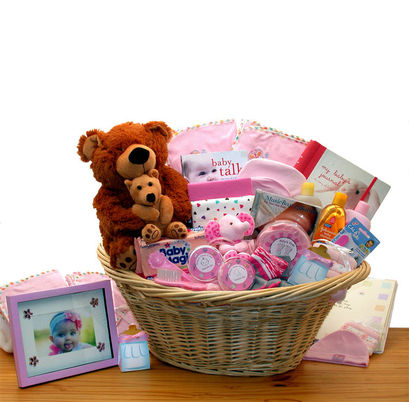 Deluxe Welcome Home Precious Baby Basket-Pink、mySite、camillekostekn