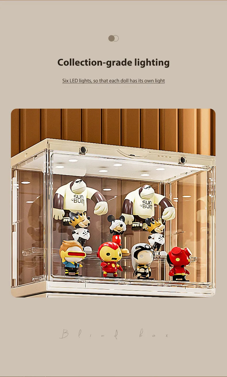 Collection-grade LED lighting for each mini figure in the display box.