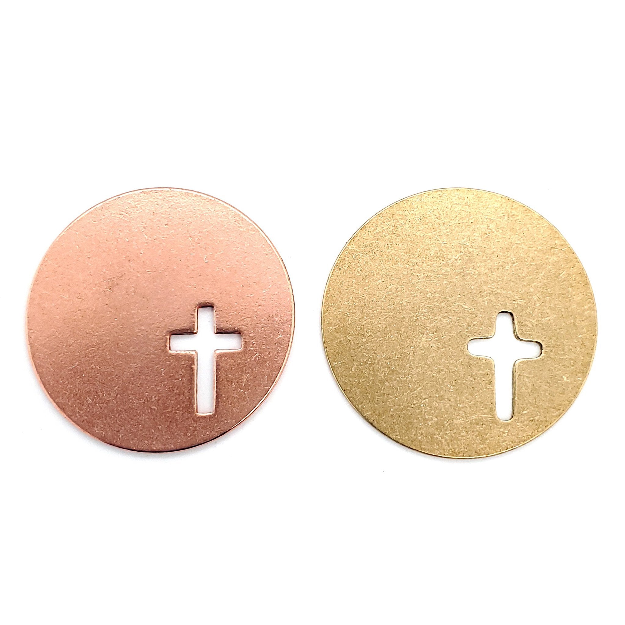 Copper Blank Round Cross Cutout Pendant / SBB0183、mySite、dreamappss