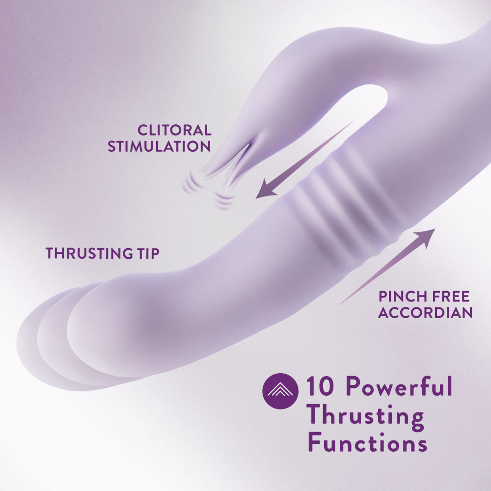 Blush | Rylee 9.25 Inch G Spot Clitoral Dual Stimulation Rabbit Vibrator In Lavender - 10 Thrusting Vibrations - Soft Silicone、mySite、bottomscart