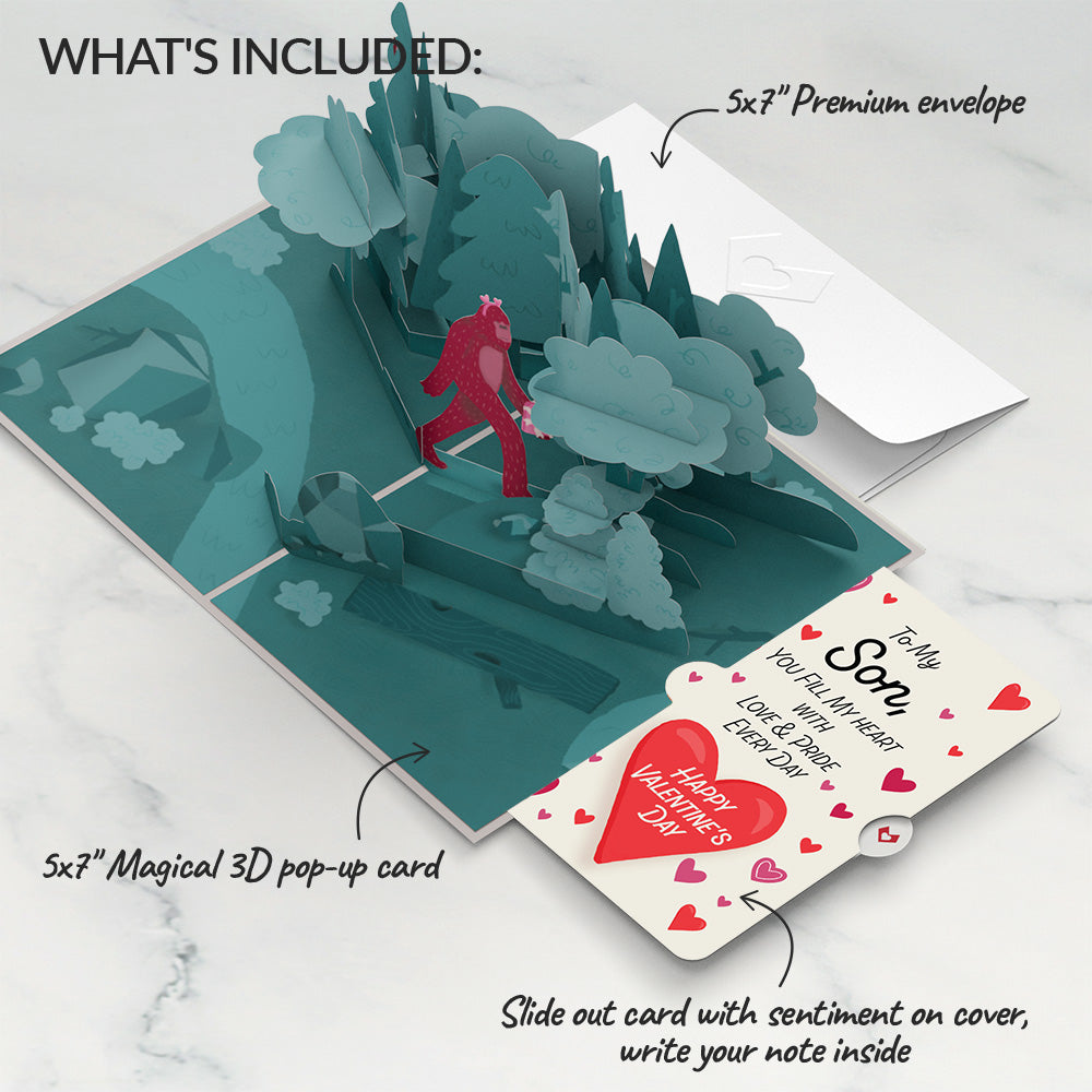 Searching for a Valentine Like You Bigfoot Valentine Pop-Up Card and Sentiment Set for Son、mySite、solidvoid