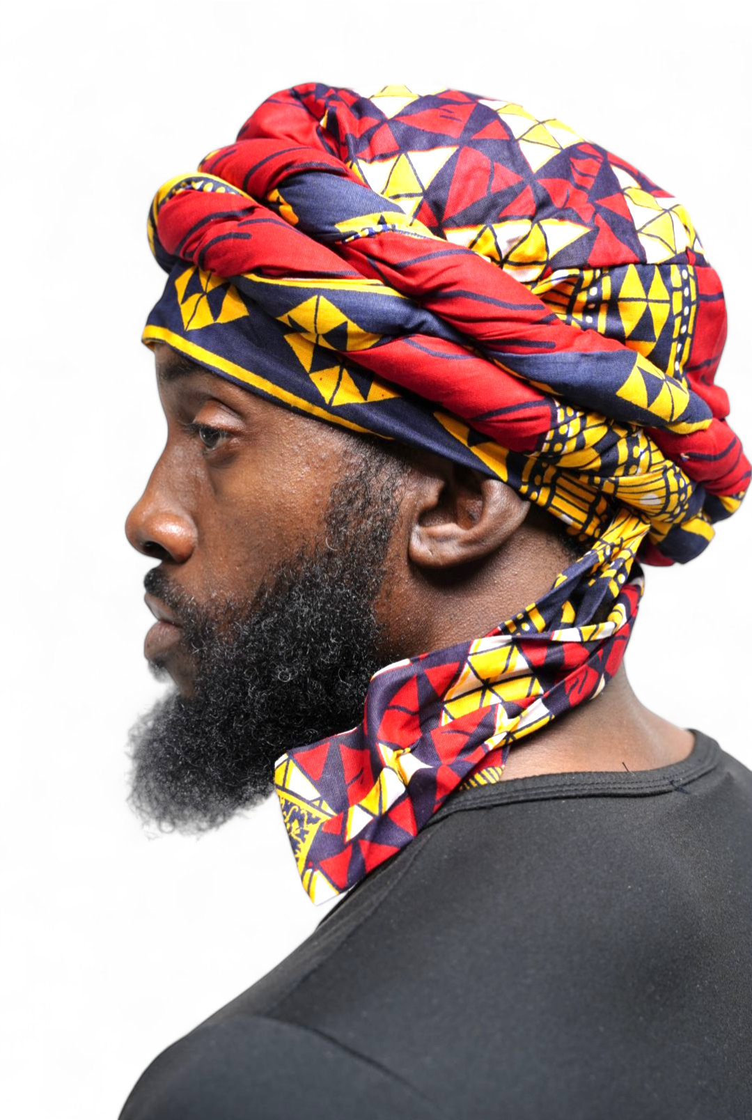 Dupsie's Jalabia Diamond African Print pre-wrapped Turban for men DPH2687PT、mySite、solidvoid