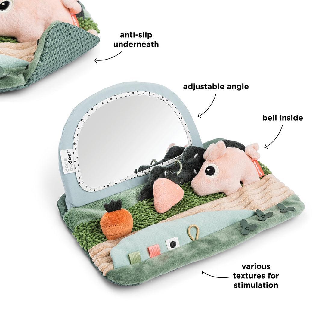  Done By Deer Tummy Time Sensory Mirror - Tiny Farm Colour Mix、mySite、merchandisen
