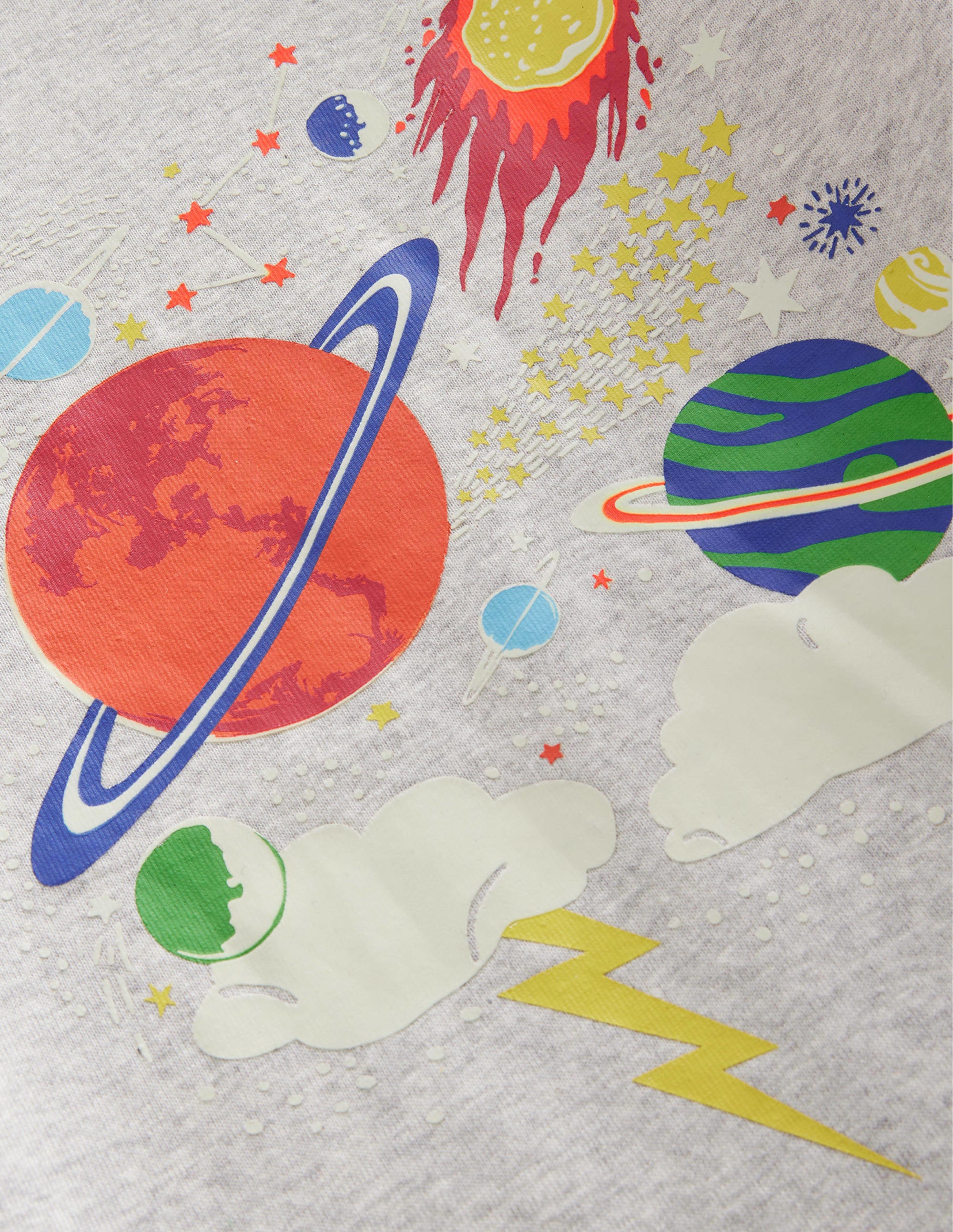  Snug Glow-in-the-dark Pyjamas-Grey Marl Space、mySite、ashleygrahame