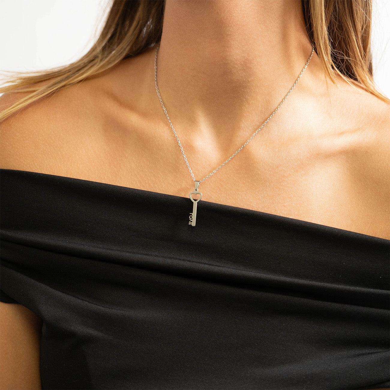 18K Gold PVD Stainless Steel Love Key Pendant Necklace / CHN0070、mySite、dreamappss