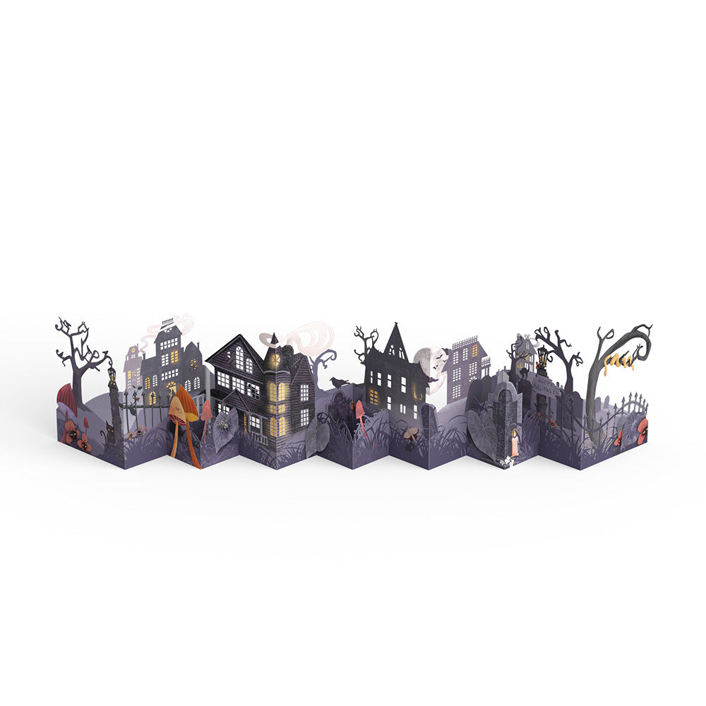 Enchantingly Eerie Halloween Village Loooooong Card™ (Expands to 2 feet)、mySite、solidvoid