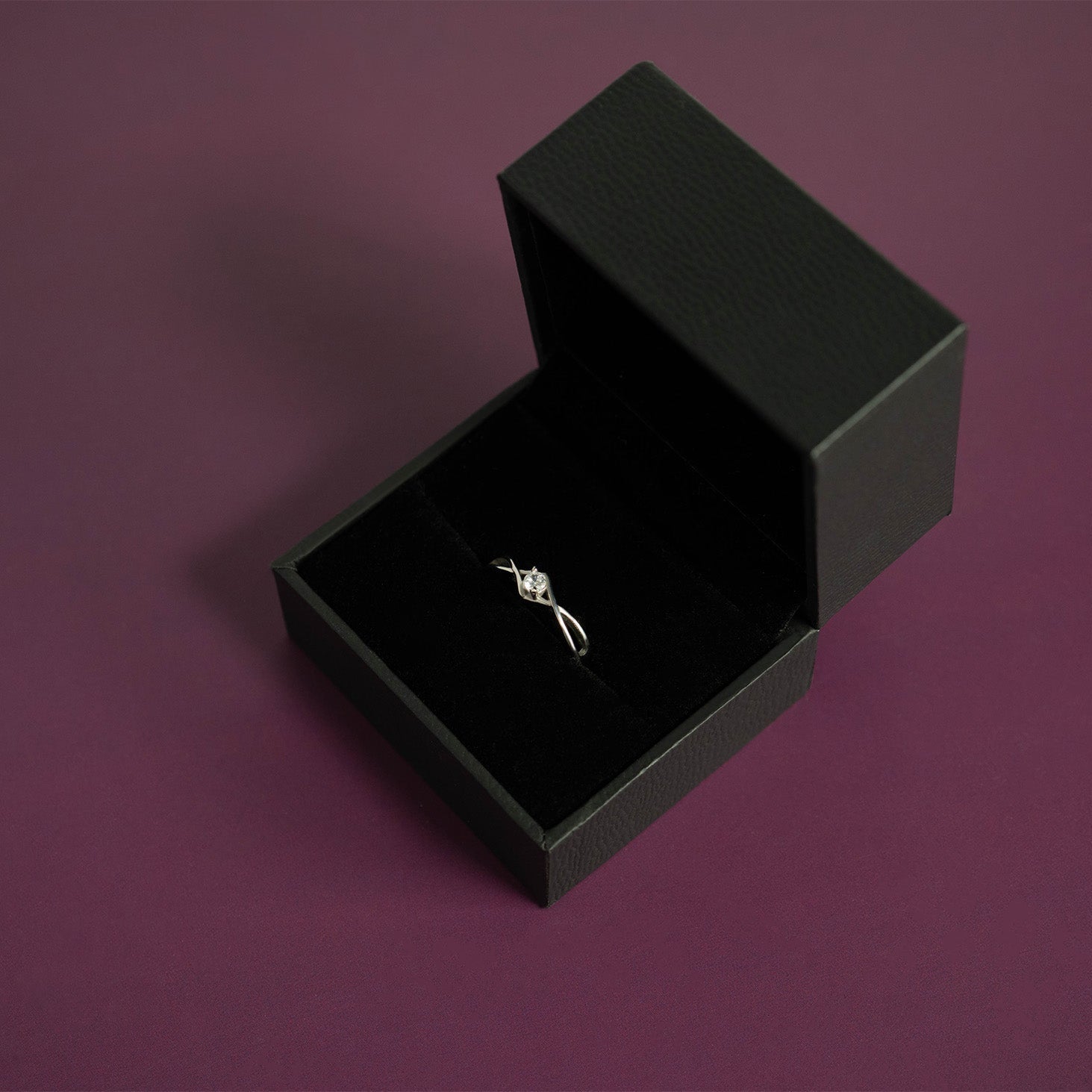 Stainless Steel Twisted Band CZ Accent Ring / ZRJ4137、mySite、dreamappss