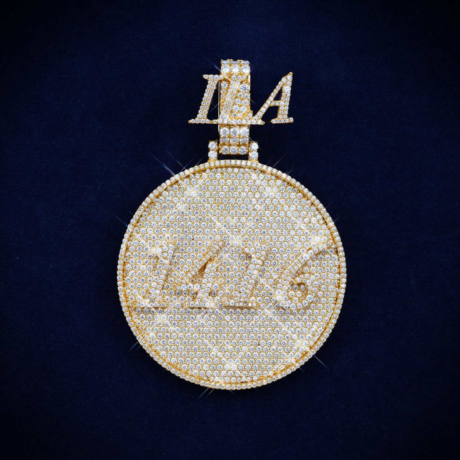 Custom 1416 Moissanite Circle Pendant 14K Gold、mySite、hinf8tx79