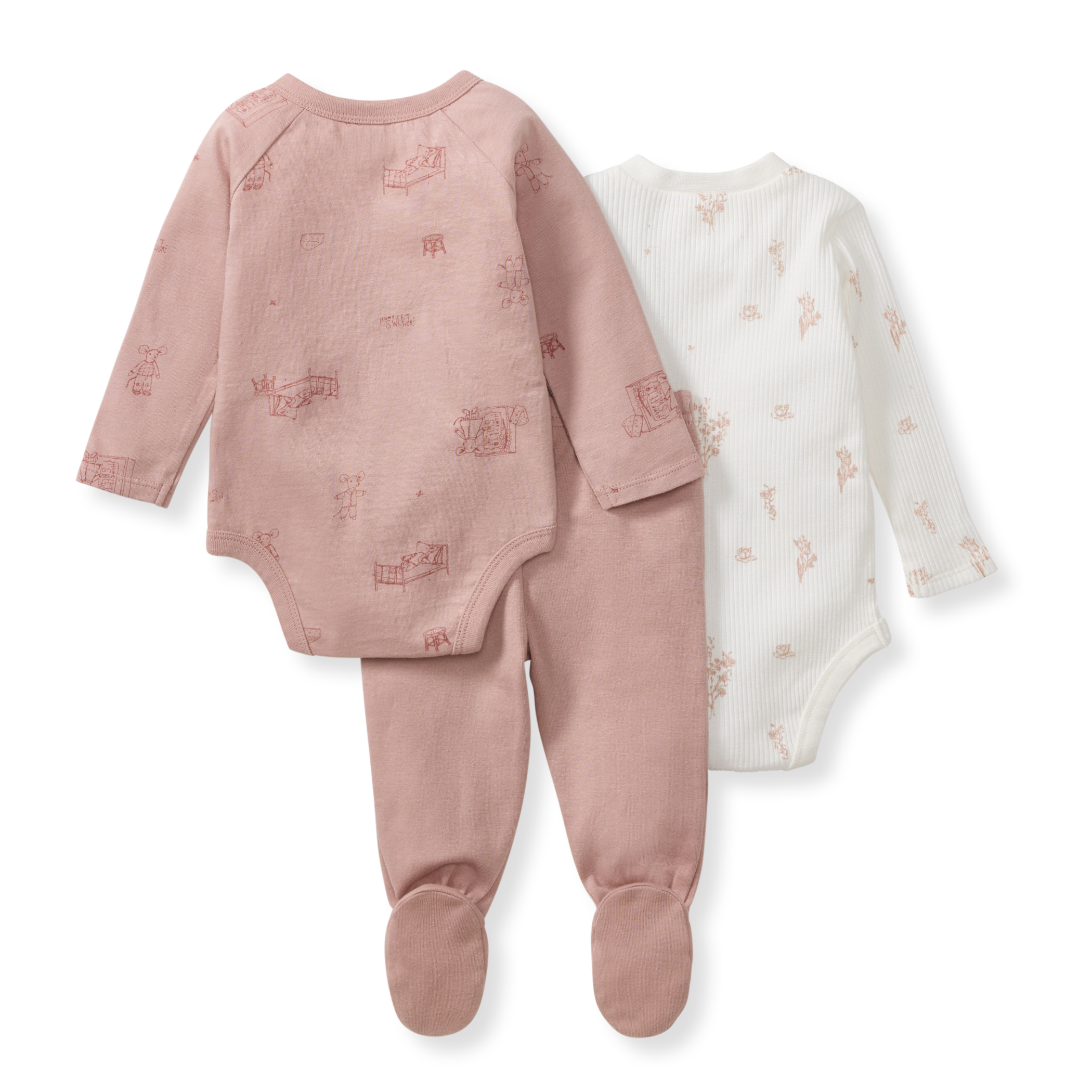 Wildflower 3 Piece Bodysuit & Pant Set、mySite、g9winljtr
