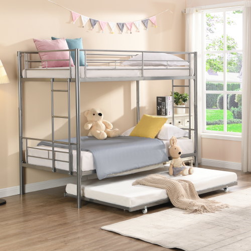 METAL BUNK BED SILVER、、casual