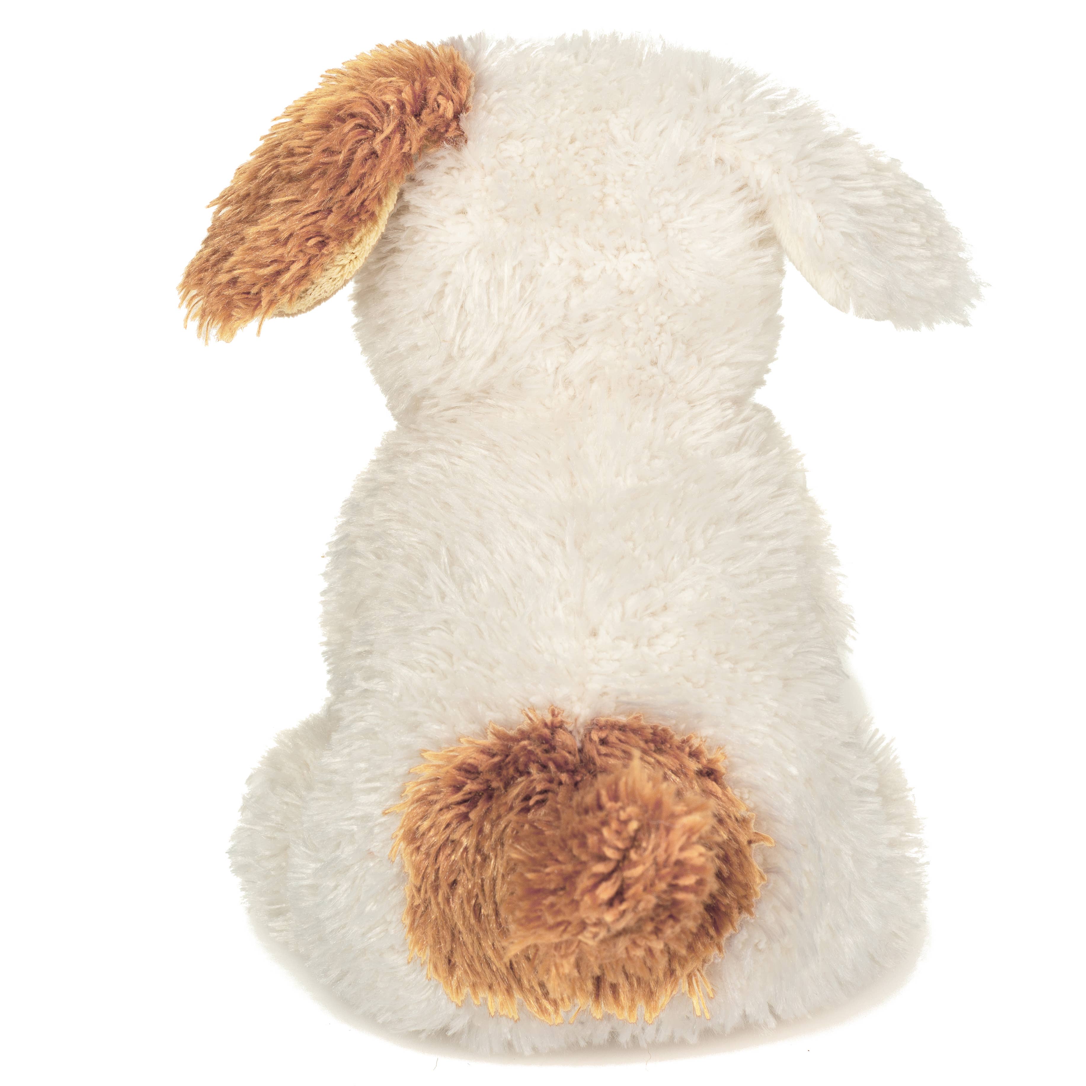 Scruffy Little Plush Puppy Dog White with Brown Spots Stuffed Animal NEW by Teddy Hermann、mySite、g9winljtr