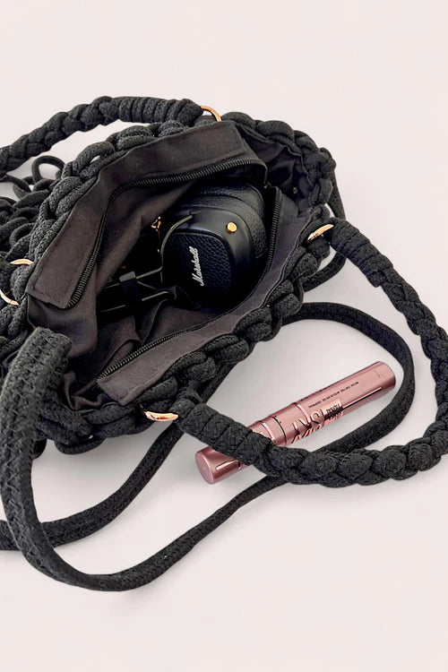 Debbie Katz Paris Crochet Bag, Black、mySite、noshort