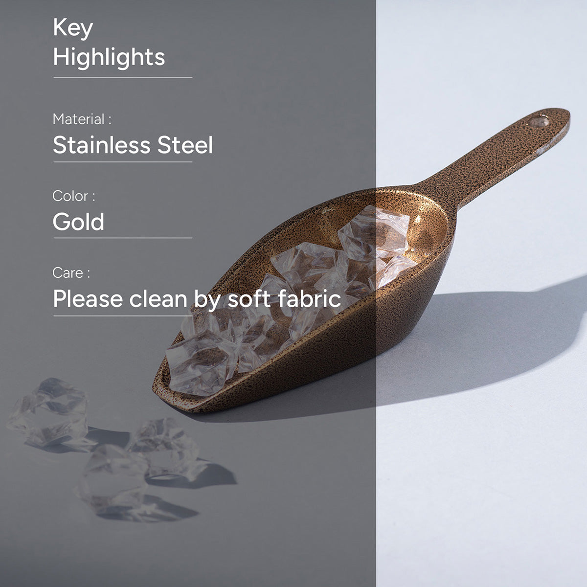 Stainless Steel Ice Scoop | Gold、mySite、camillekostekn