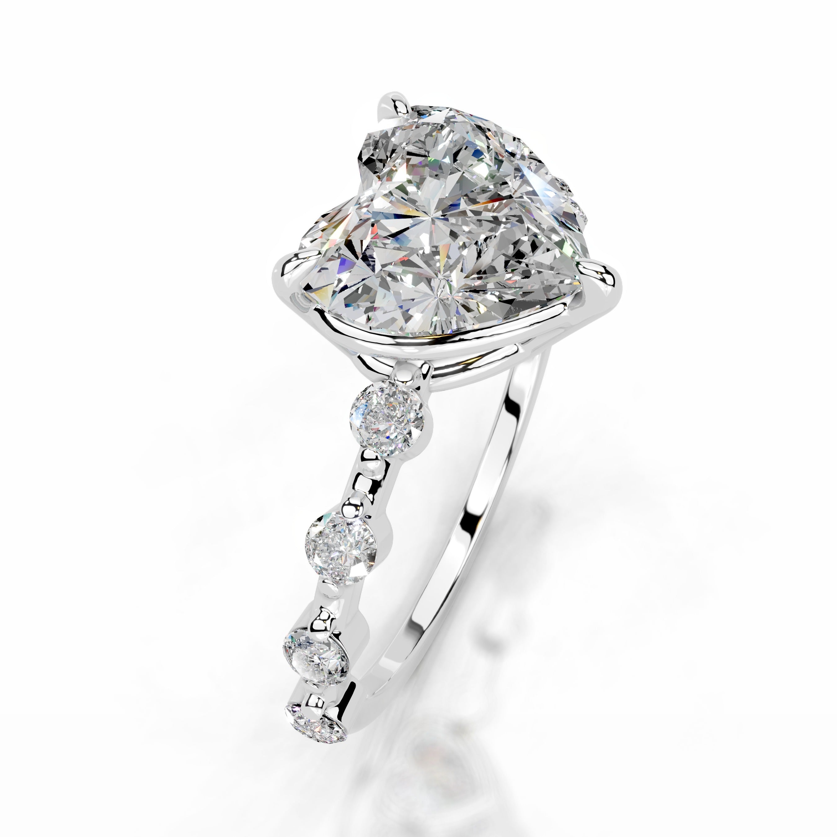 Bell Moissanite & Diamonds Ring - 14K White Gold、mySite、hinf8tx79