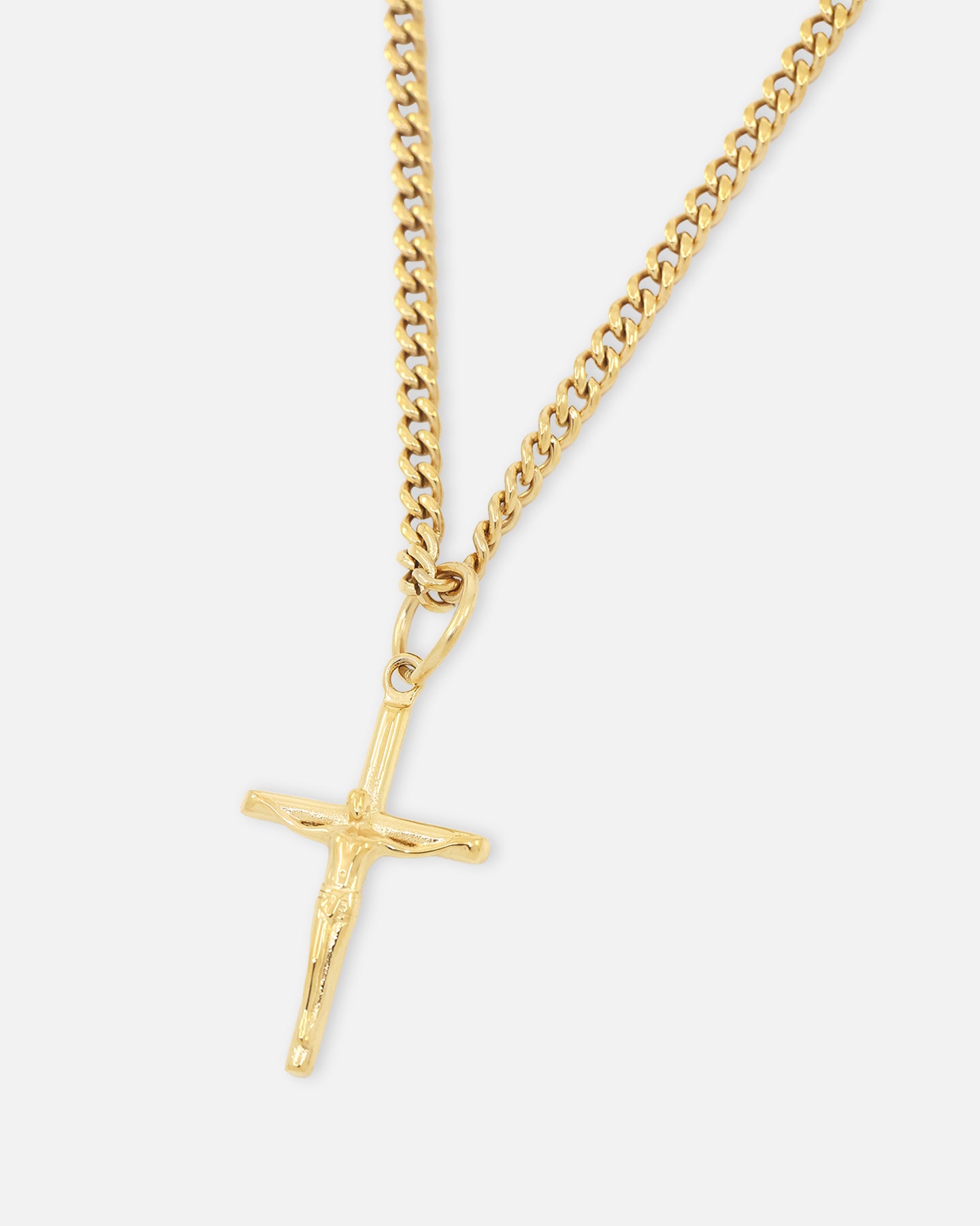 Saint Morta Crucifix Cuban Necklace Gold、mySite、zt4zffjzw